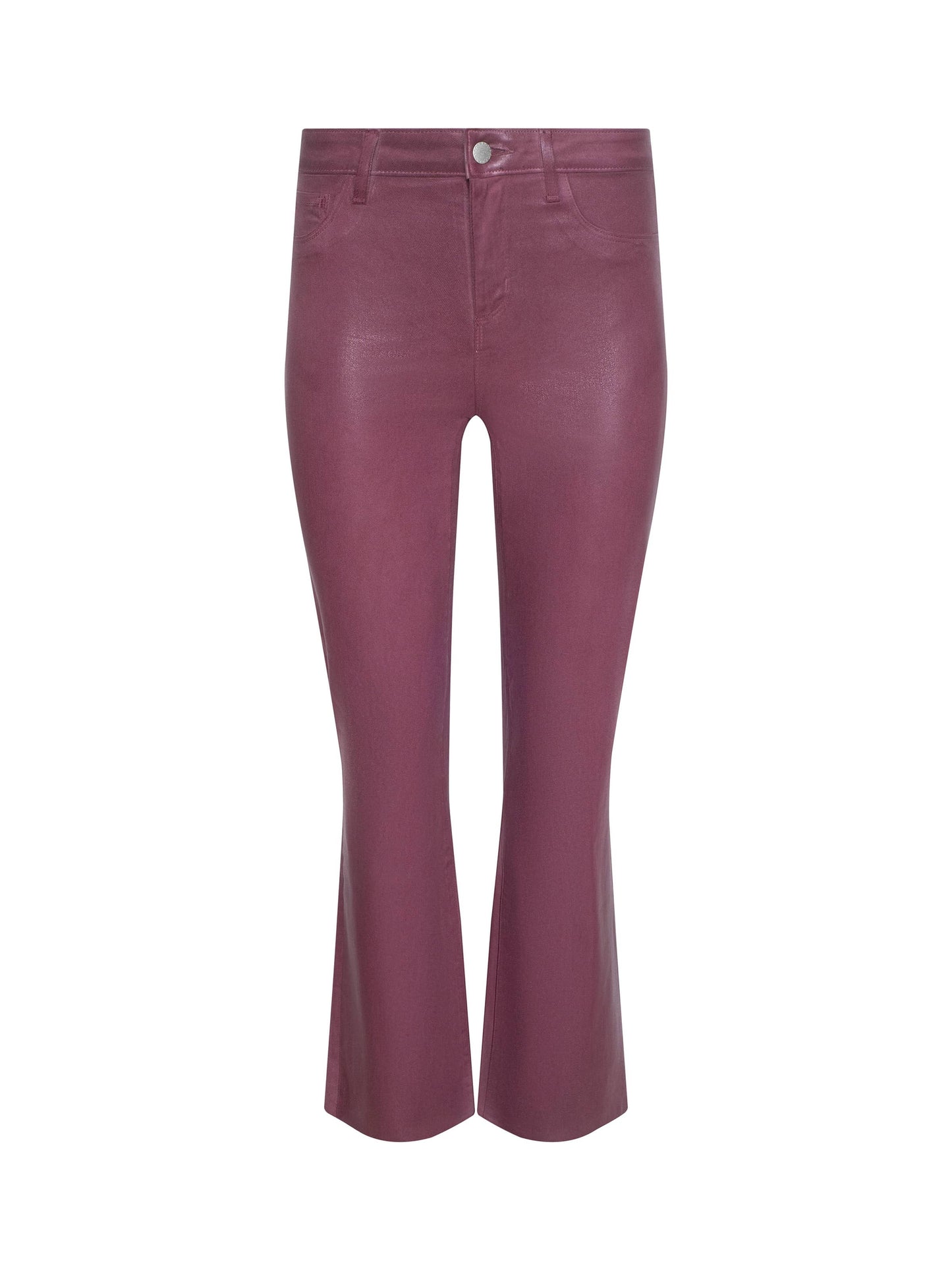 Kendra Coated Cropped Flare Jean