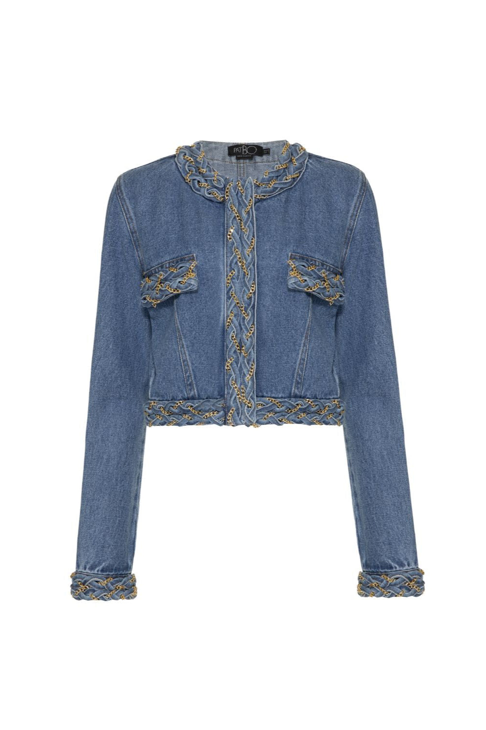 Braided Denim Cropped Jacket