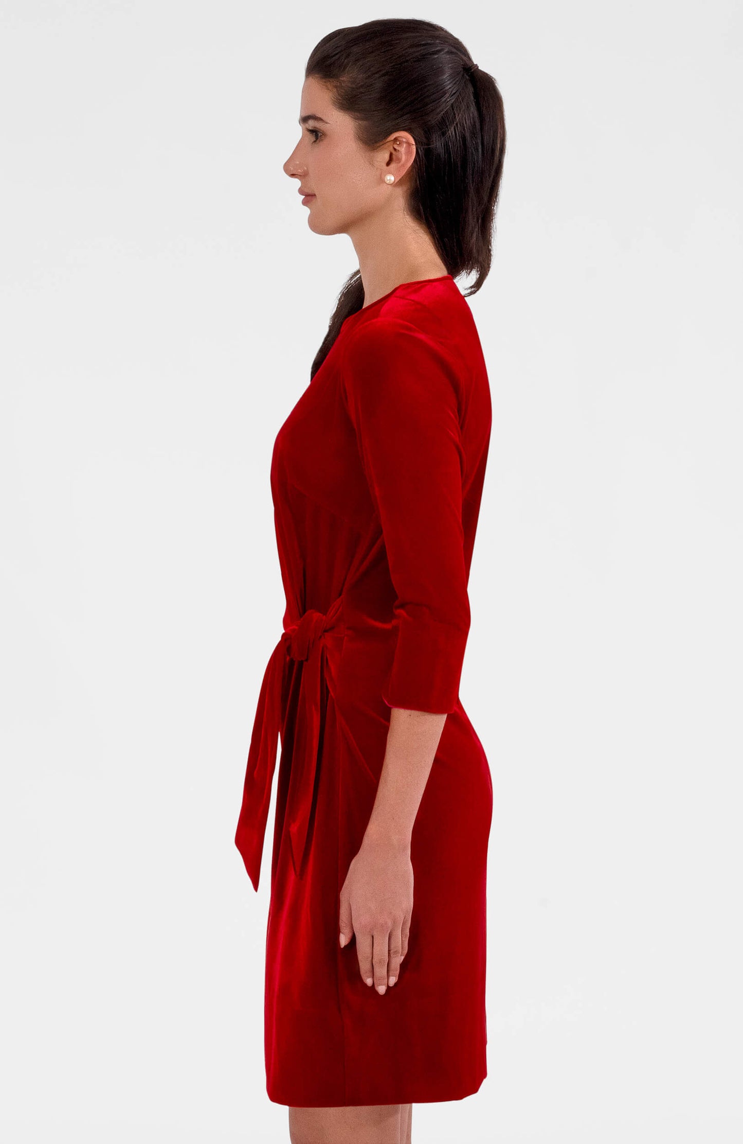 Cinch & Tie Dress - Silky Velvet