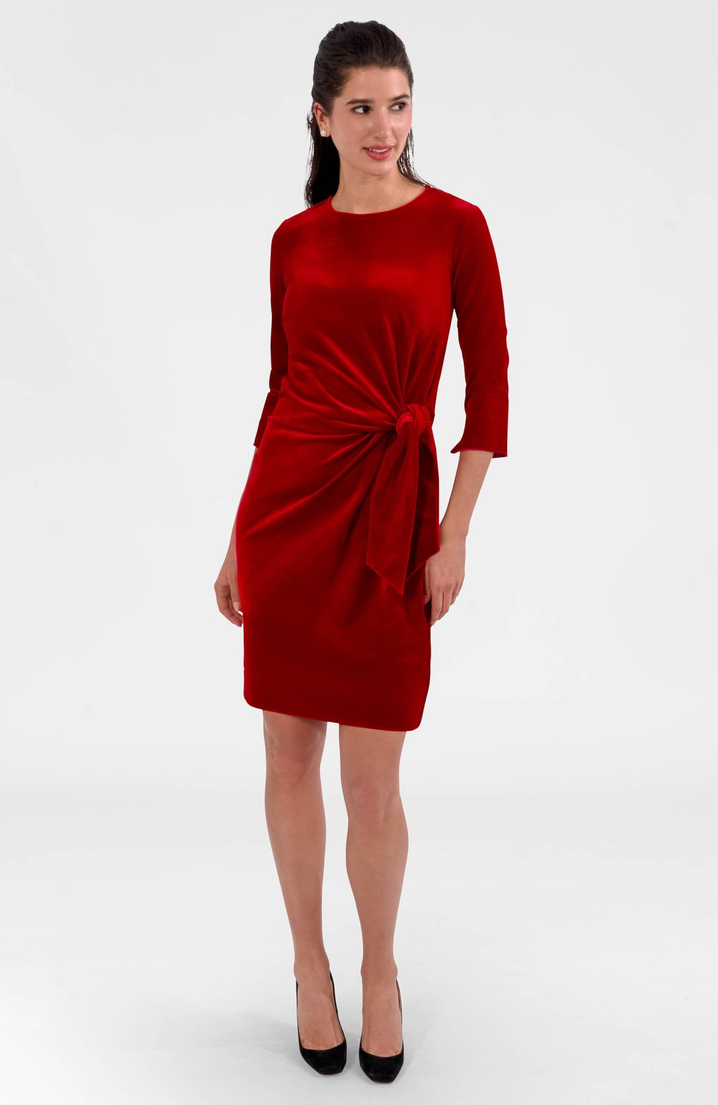 Cinch & Tie Dress - Silky Velvet