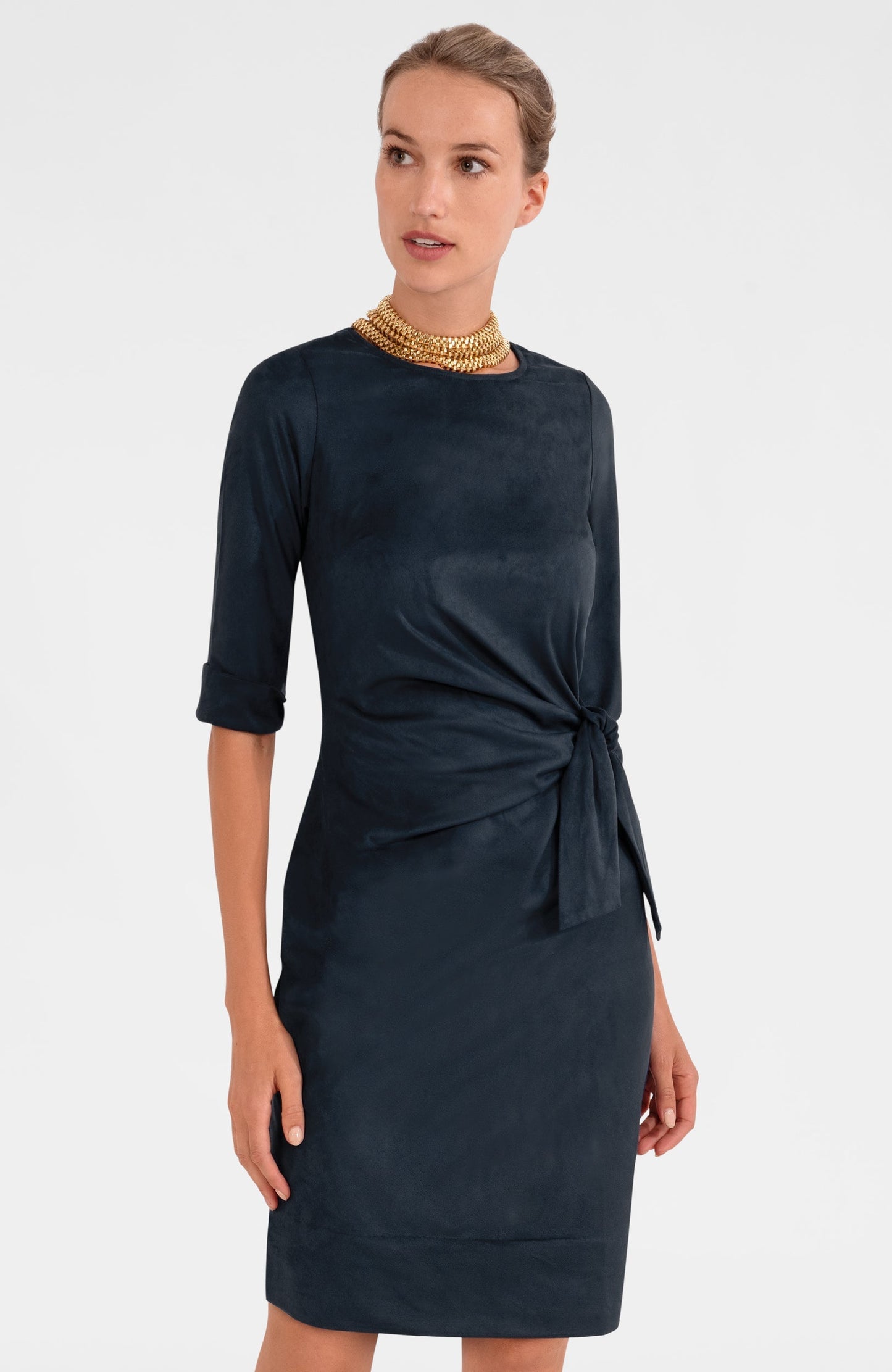 Cinch & Tie Dress - Ultra Suede