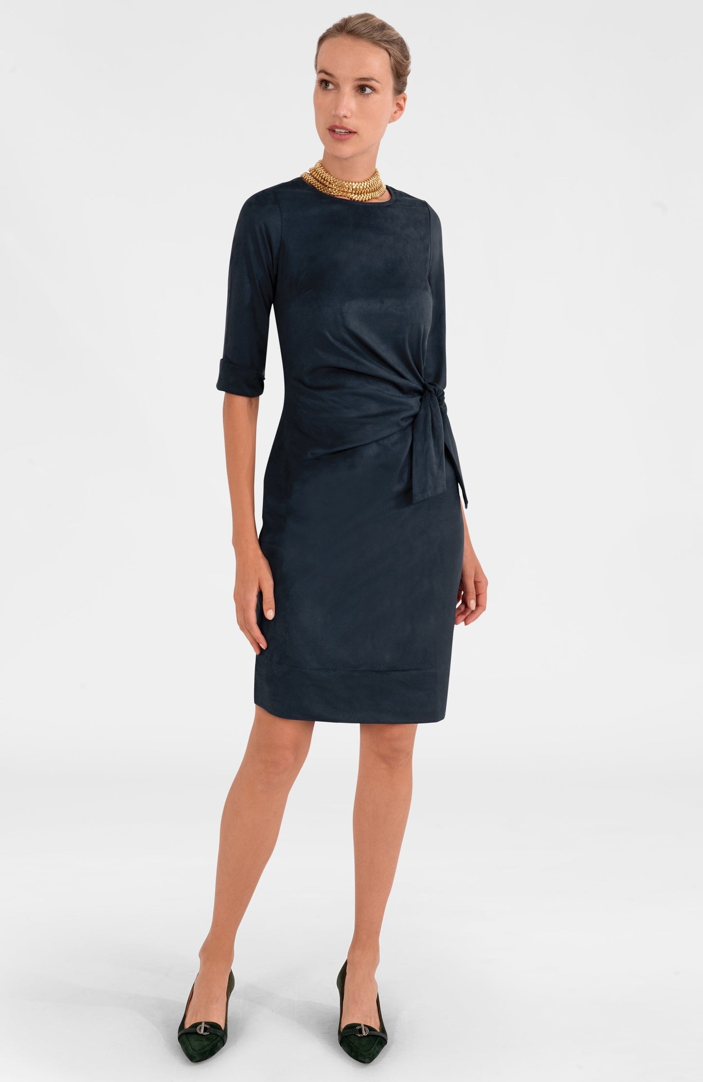 Cinch & Tie Dress - Ultra Suede