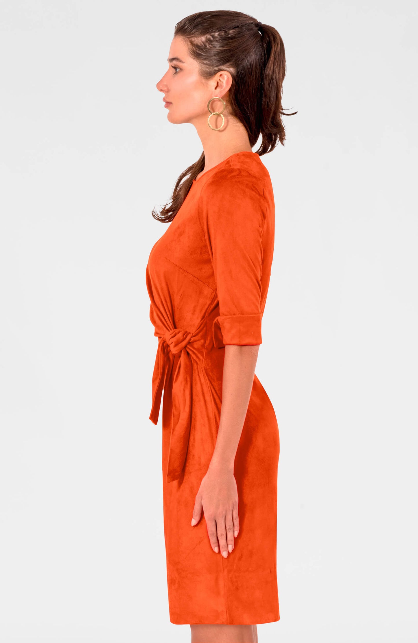 Cinch & Tie Dress - Ultra Suede