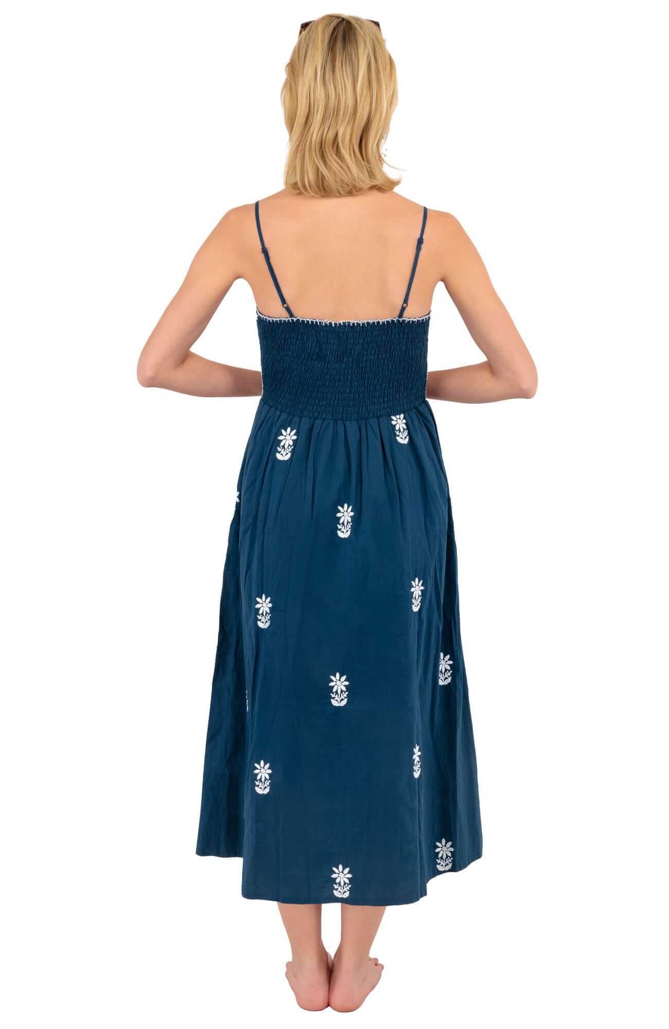 Hand Embroidered Midi Dress - Fiesta Time