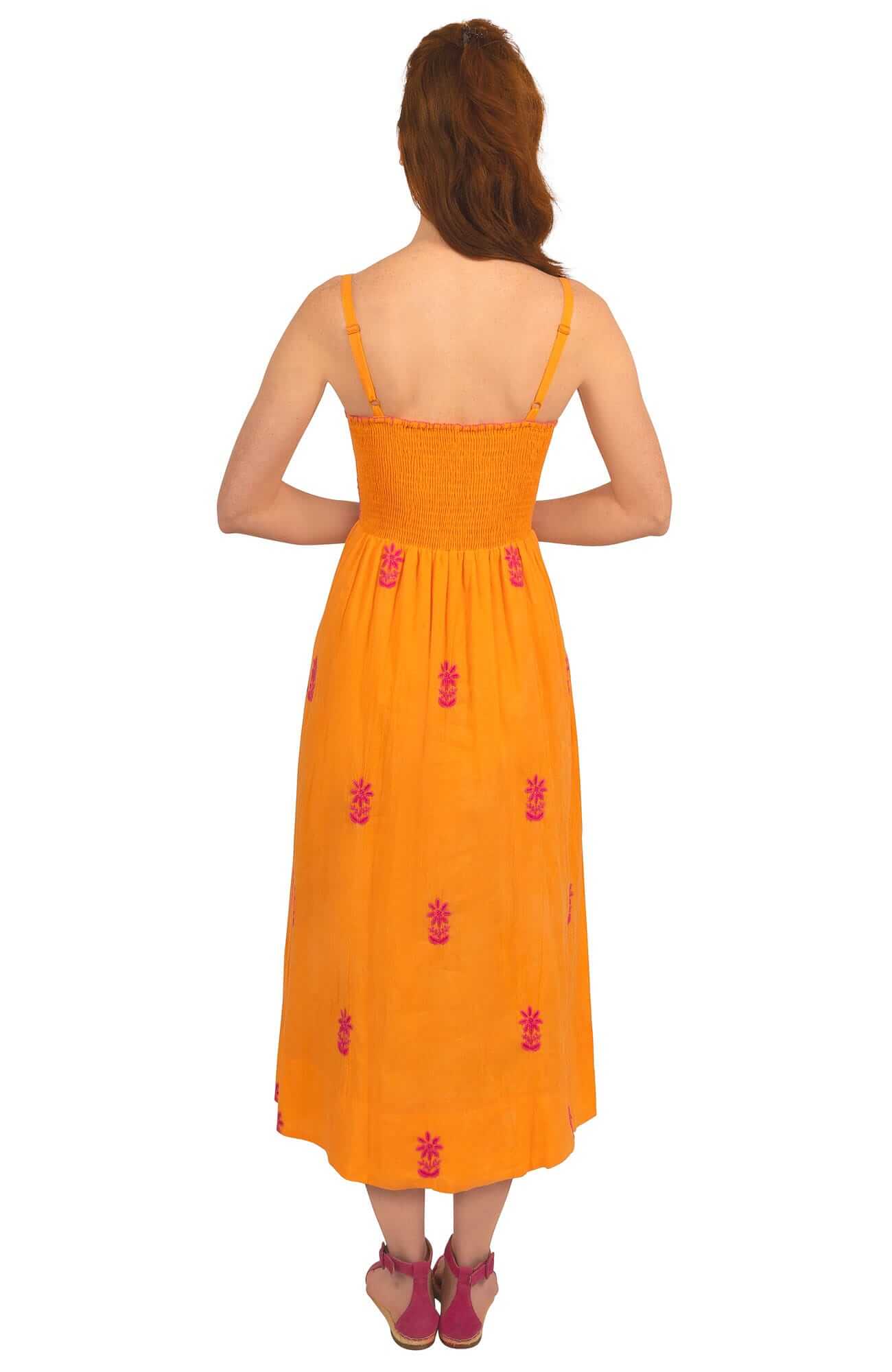 Hand Embroidered Midi Dress - Fiesta Time