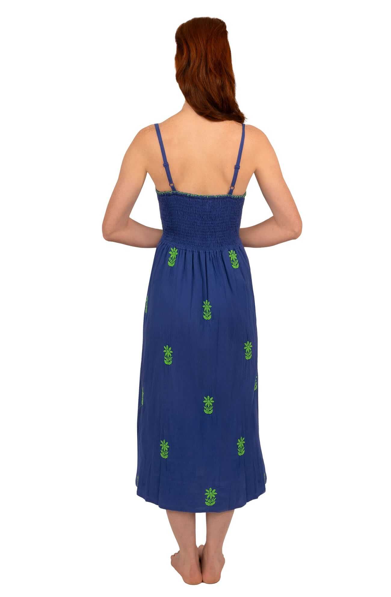 Hand Embroidered Midi Dress - Fiesta Time