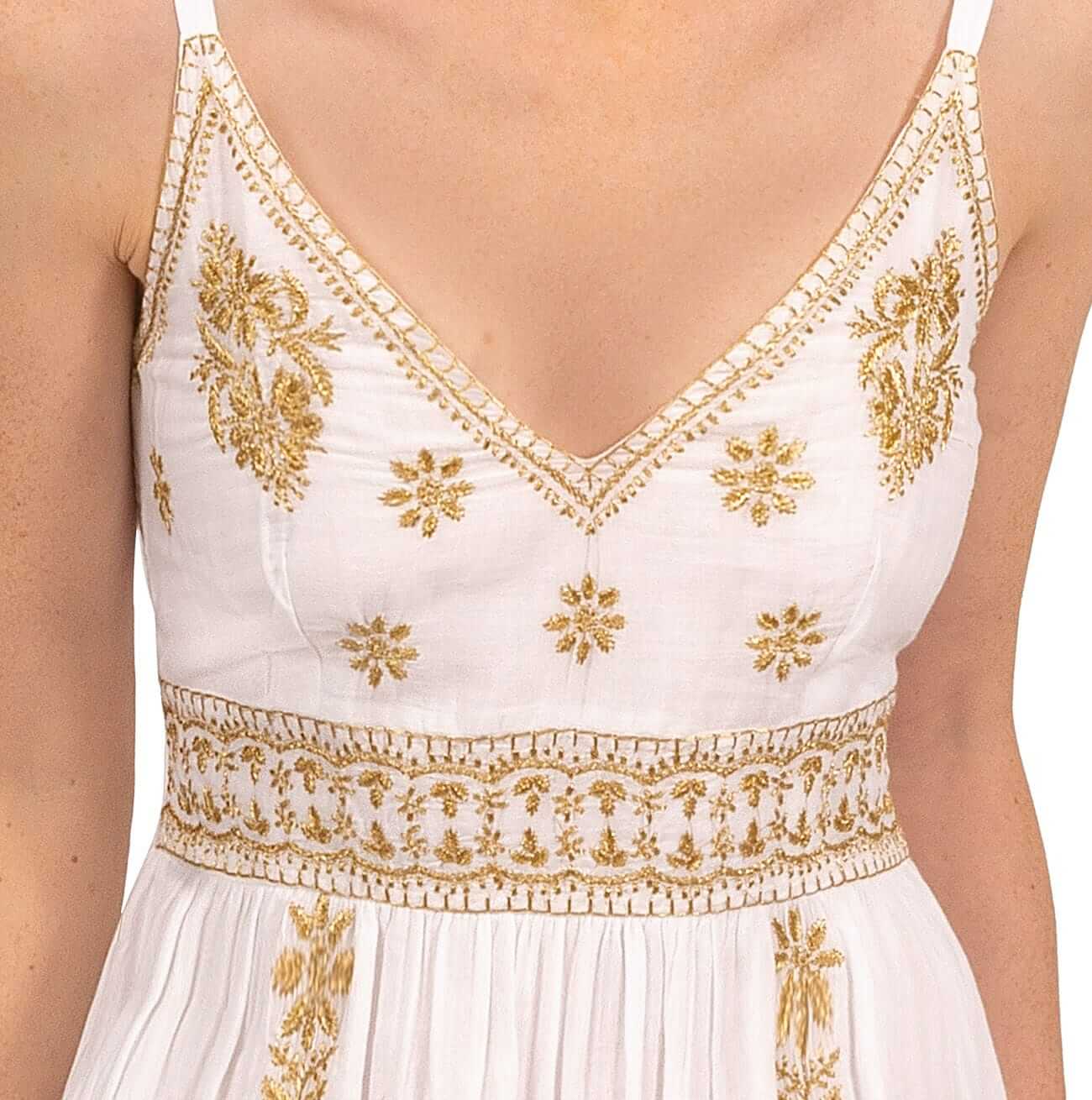Hand Embroidered Midi Dress - Fiesta Time