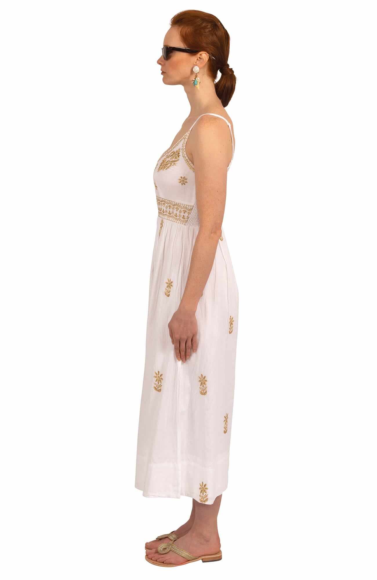 Hand Embroidered Midi Dress - Fiesta Time