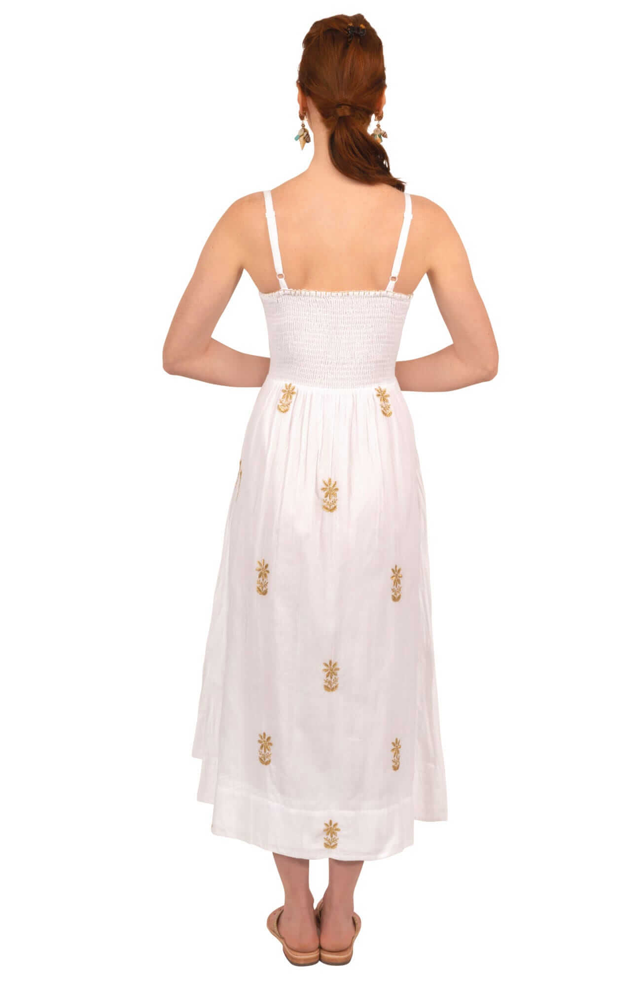 Hand Embroidered Midi Dress - Fiesta Time
