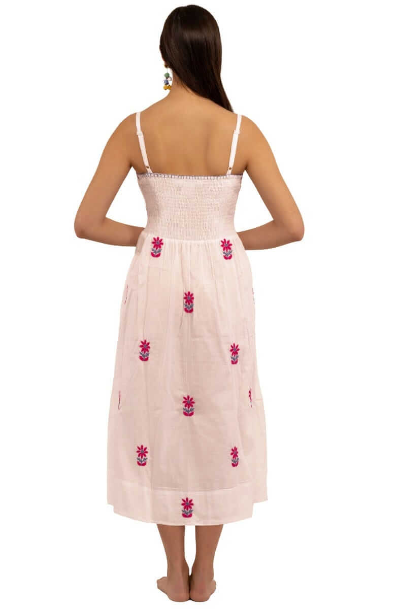 Hand Embroidered Midi Dress - Fiesta Time