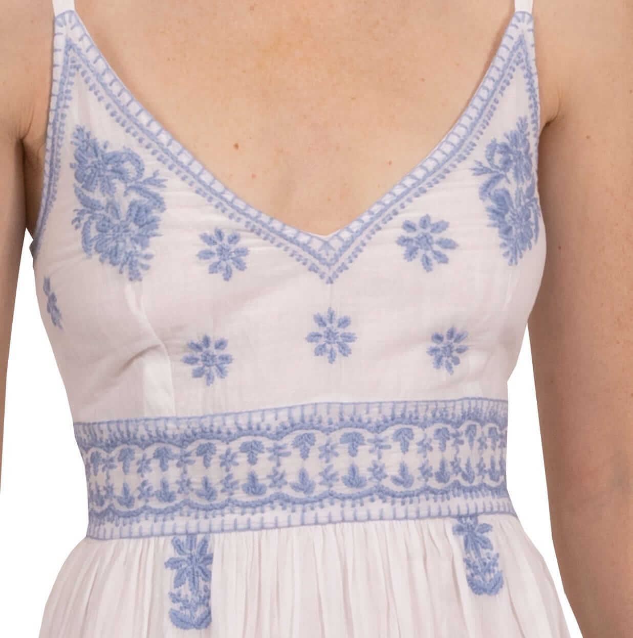 Hand Embroidered Midi Dress - Fiesta Time