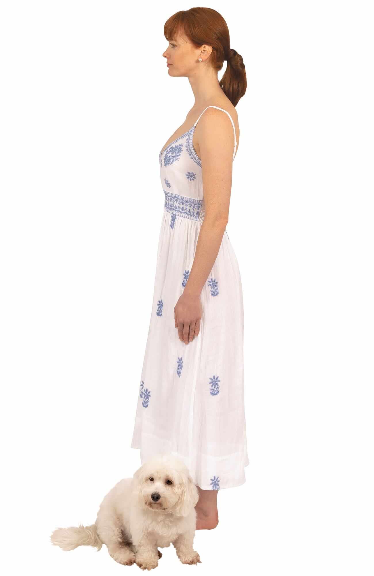 Hand Embroidered Midi Dress - Fiesta Time