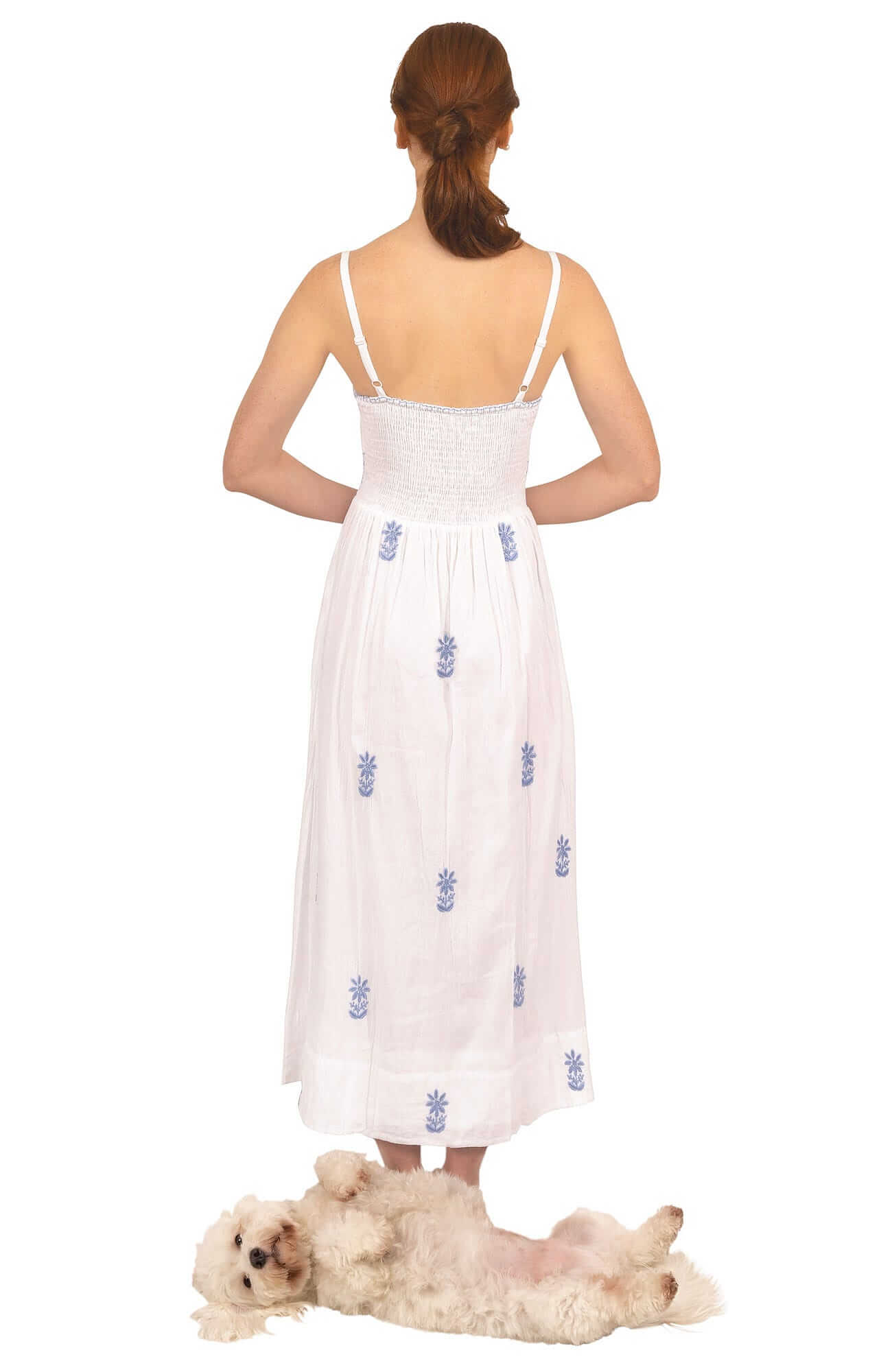 Hand Embroidered Midi Dress - Fiesta Time