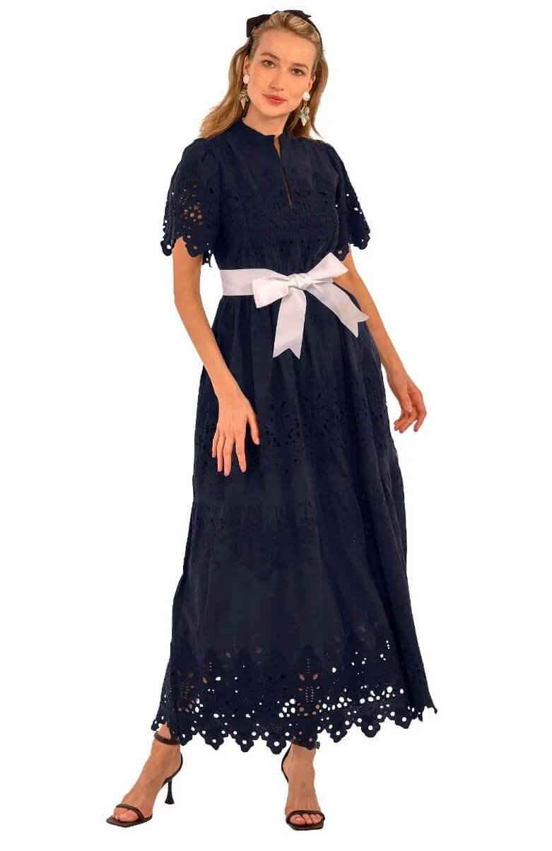 Heavily Embroidered Cotton Magnifico Midi/Maxi - La Di Da