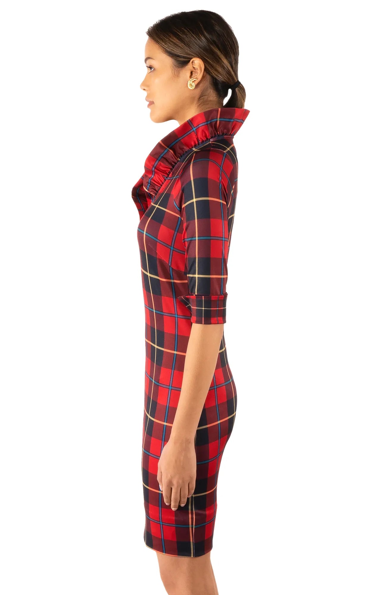 Jersey Ruffneck Dress - Plaidly Cooper