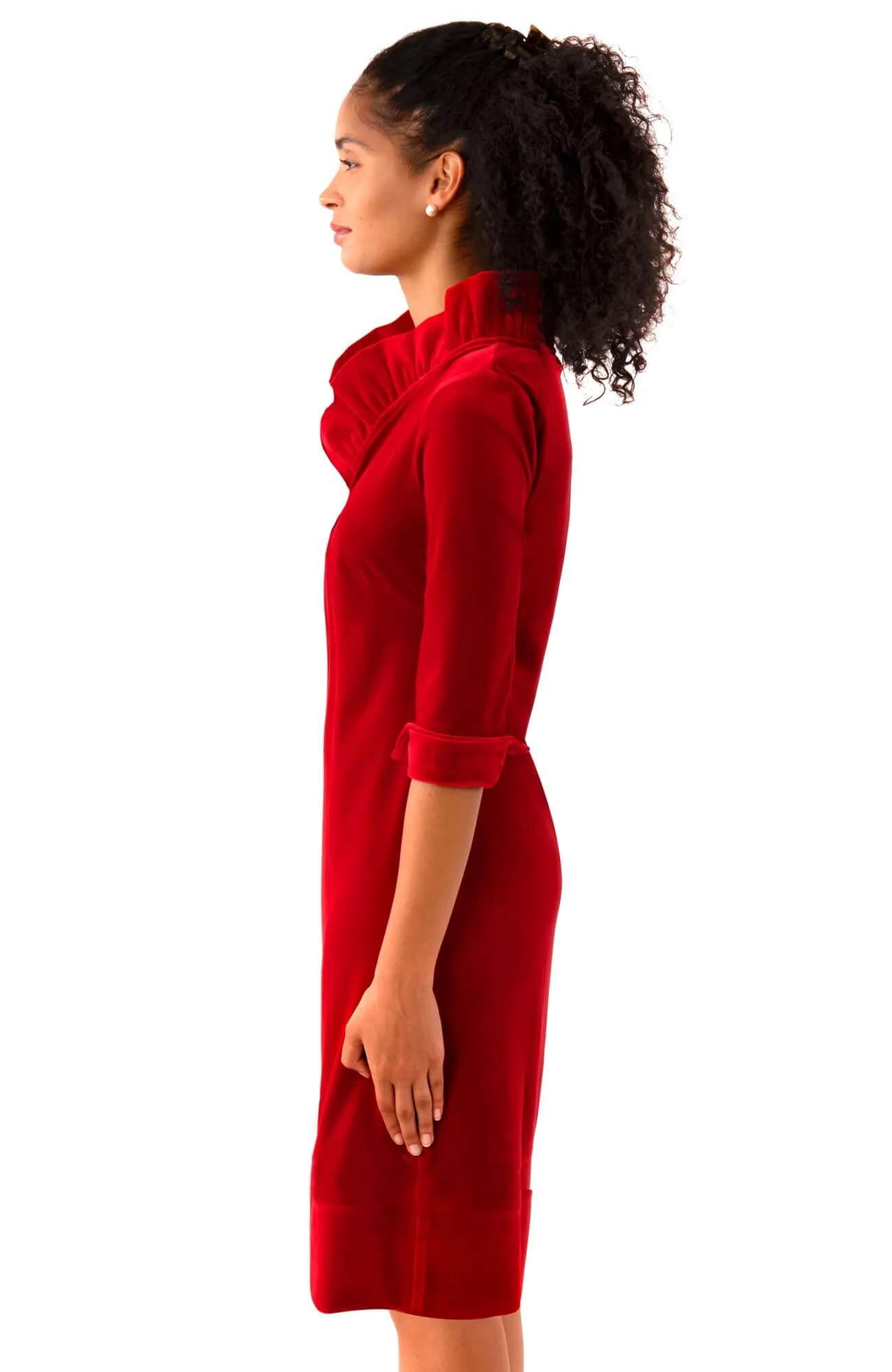 Ruffneck Dress - Silky Velvet