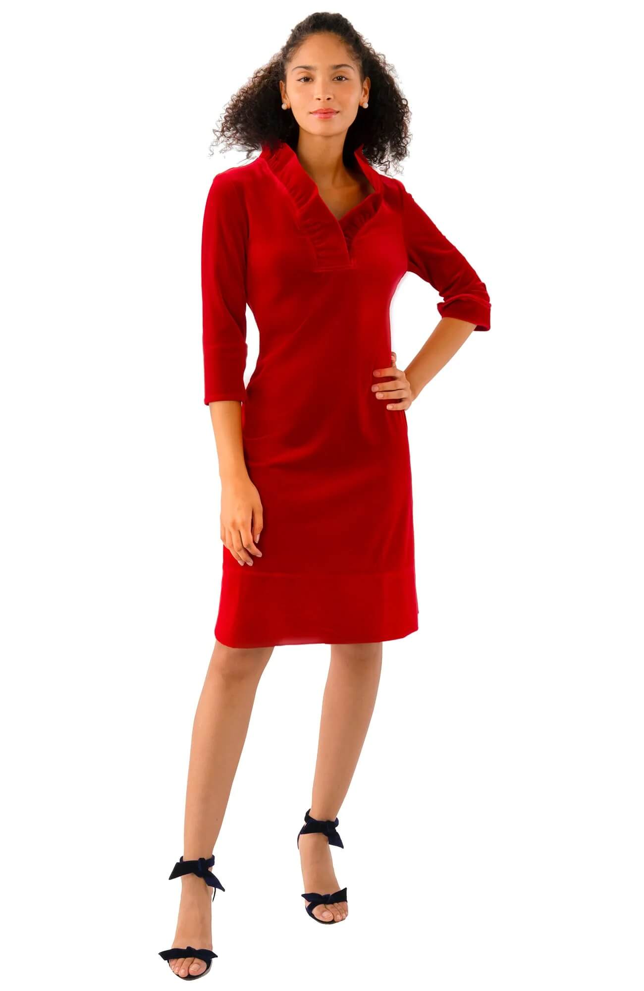 Ruffneck Dress - Silky Velvet