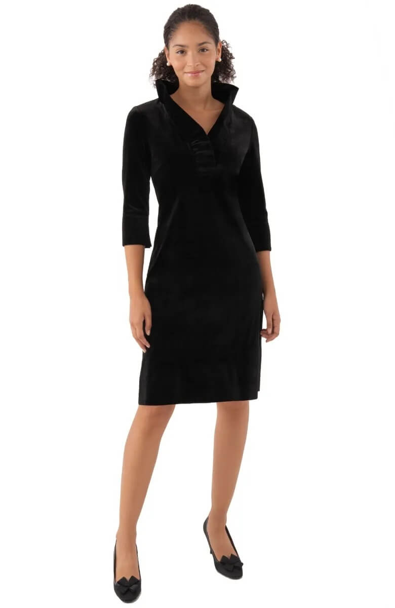 Ruffneck Dress - Silky Velvet