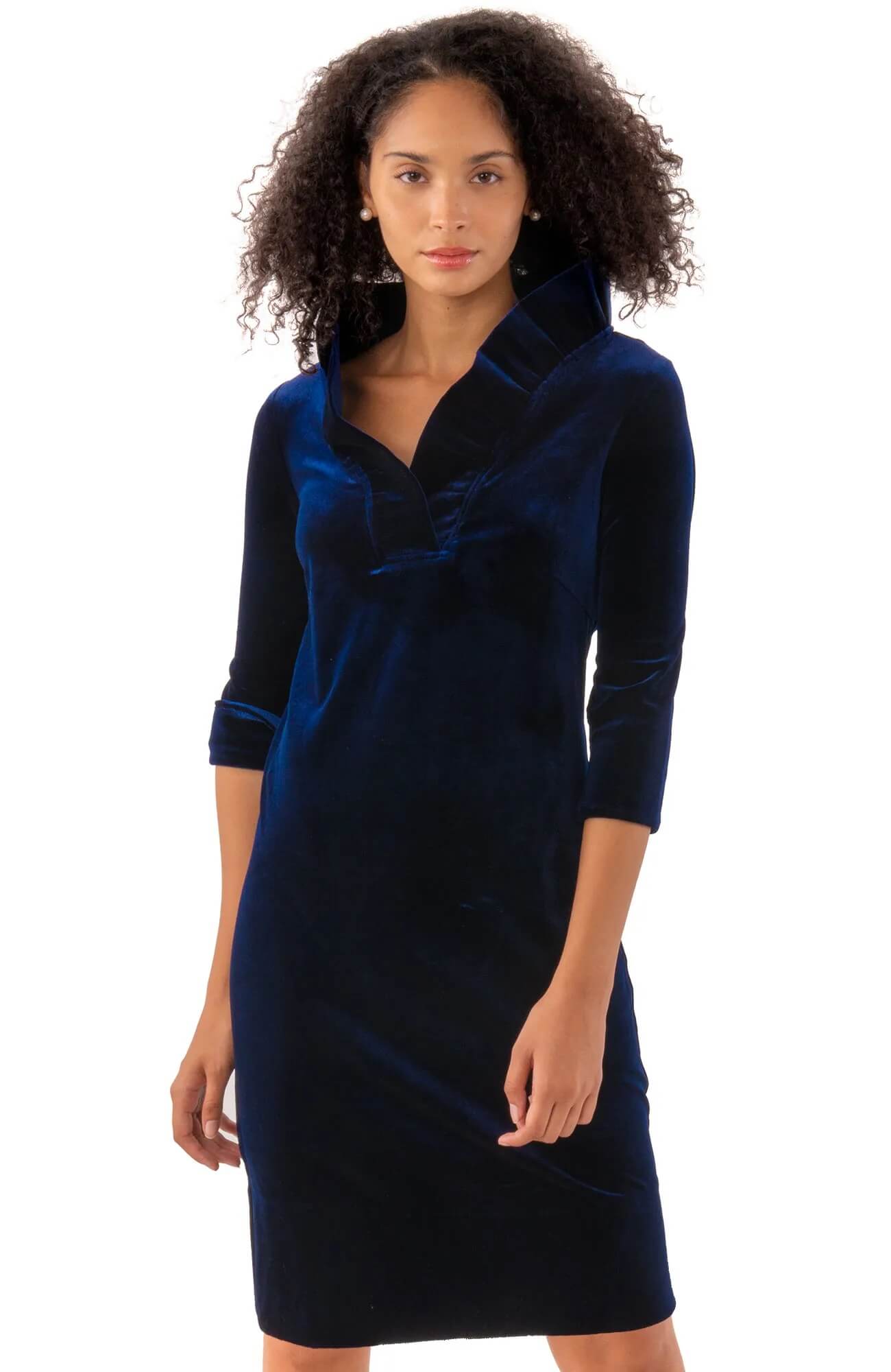 Ruffneck Dress - Silky Velvet