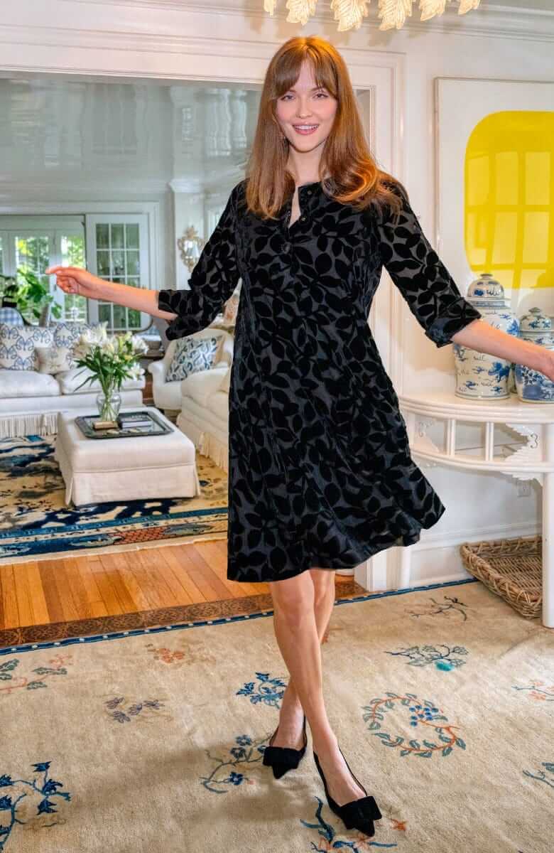 Ursula Dress - Luxe Leaf Velvet