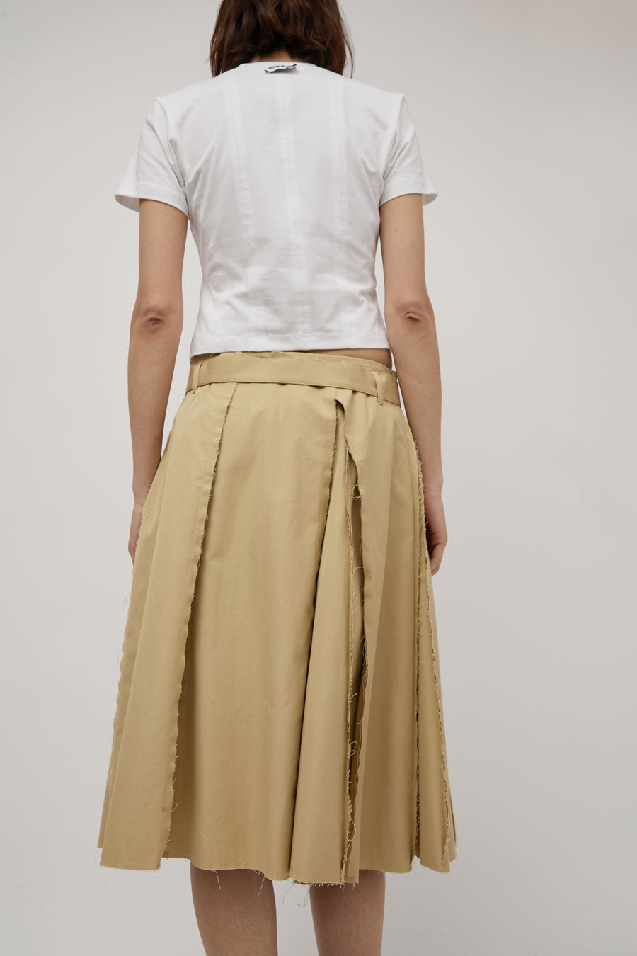 Façon Jacmin Jamea Pleated Skirt in Beige