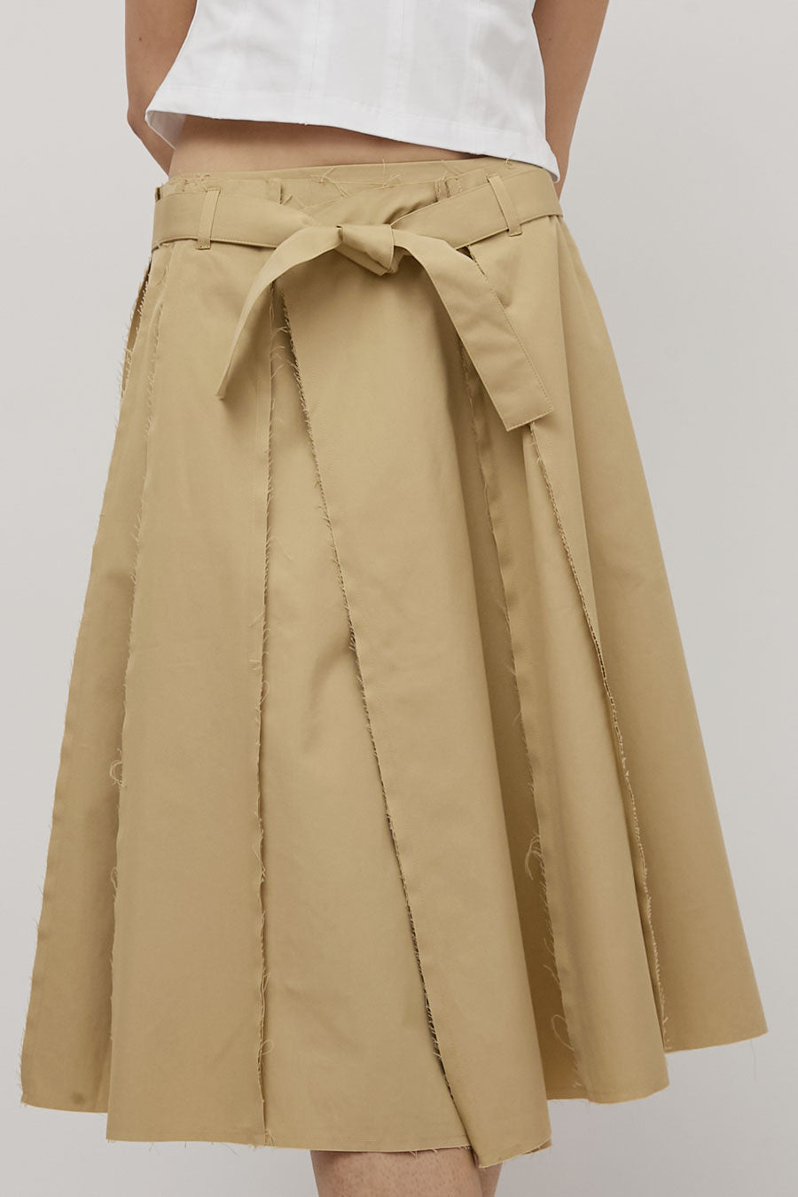 Façon Jacmin Jamea Pleated Skirt in Beige
