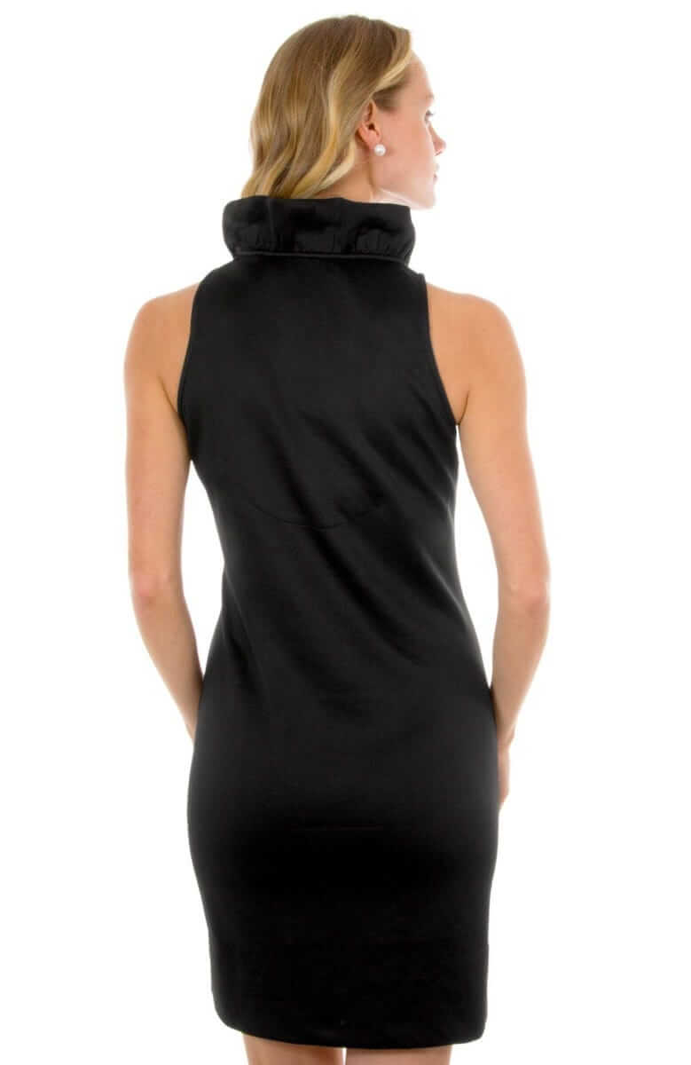 Jersey Ruffneck Sleeveless Dress - Solid