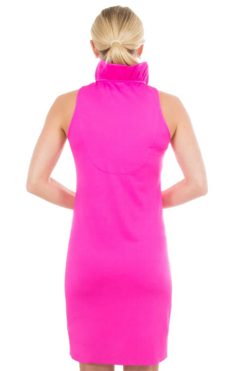 Jersey Ruffneck Sleeveless Dress - Solid