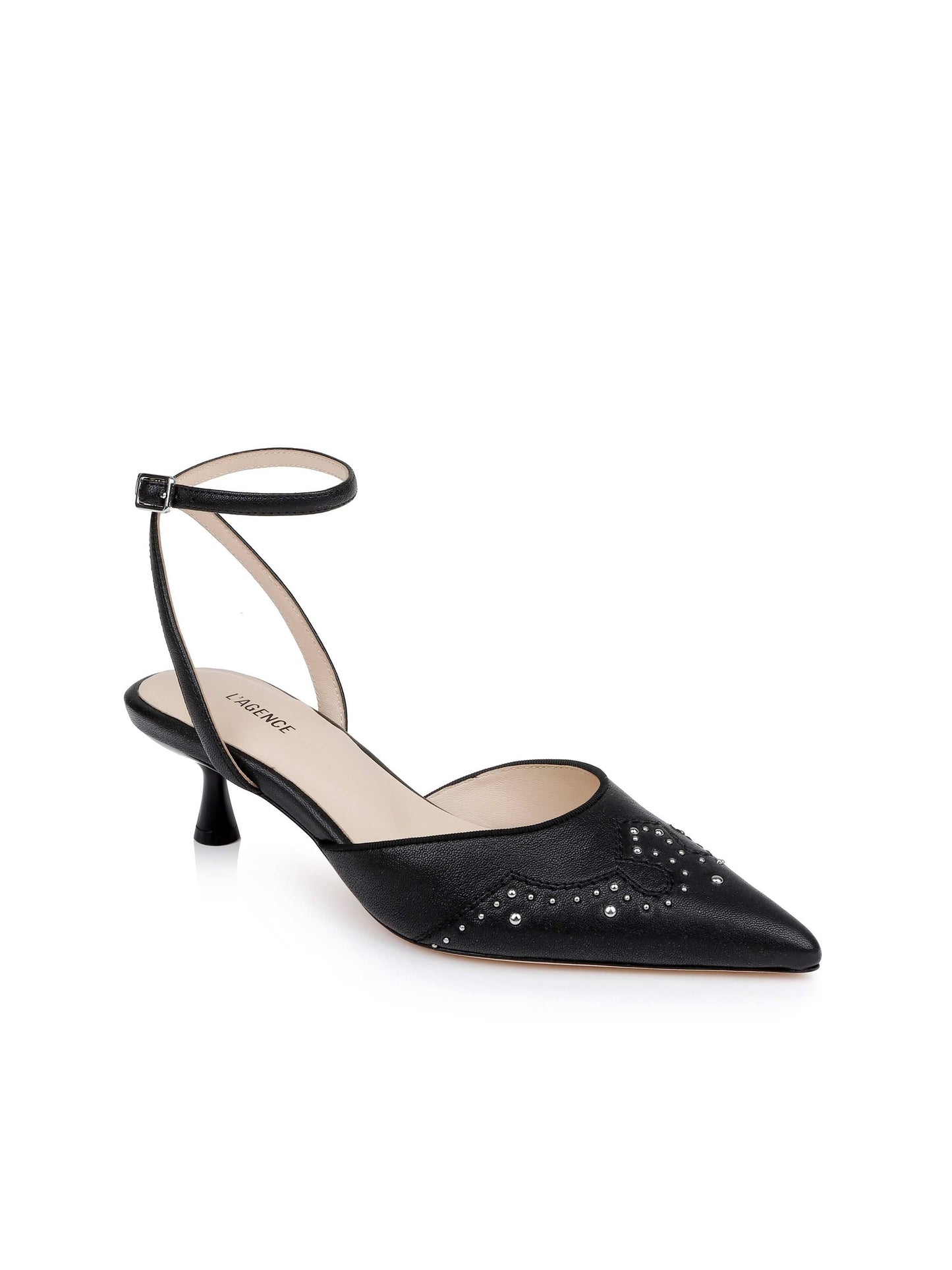 Liana Leather Kitten-Heel Mule