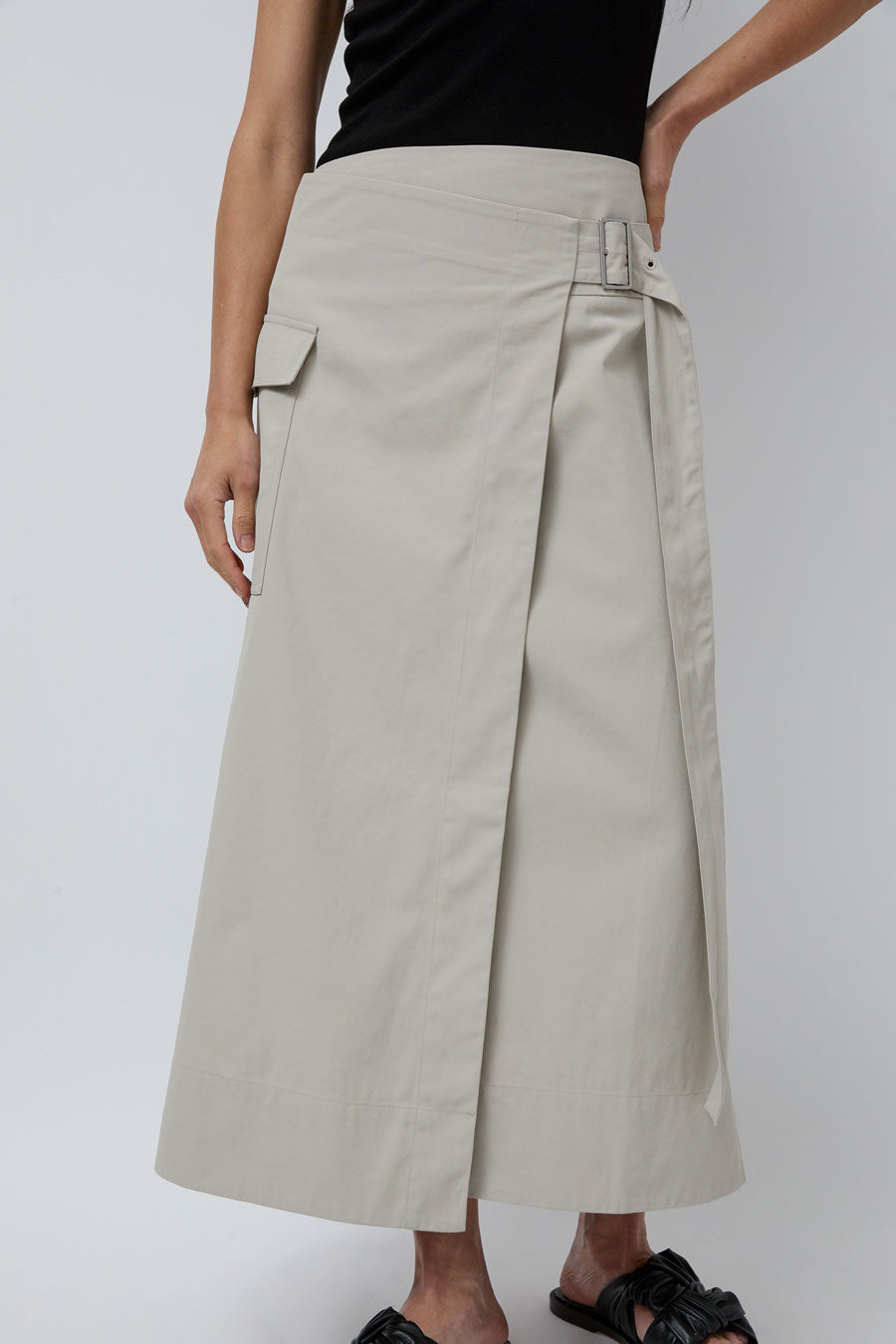 St. Agni Utility Wrap Skirt in Creme