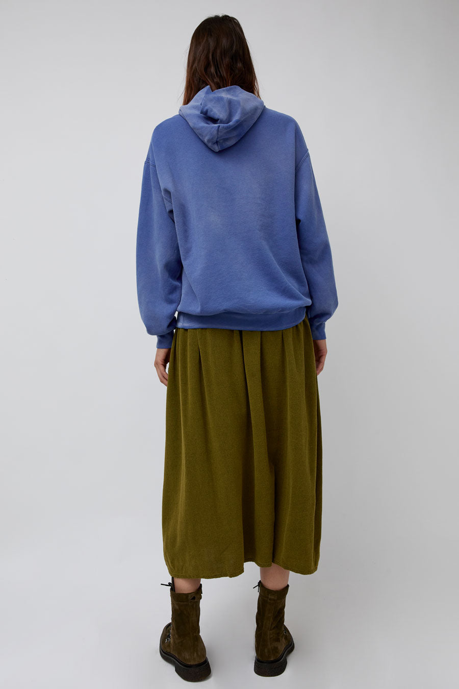Sultan Wash Suzanne Skirt Oxford in Khaki Yellow