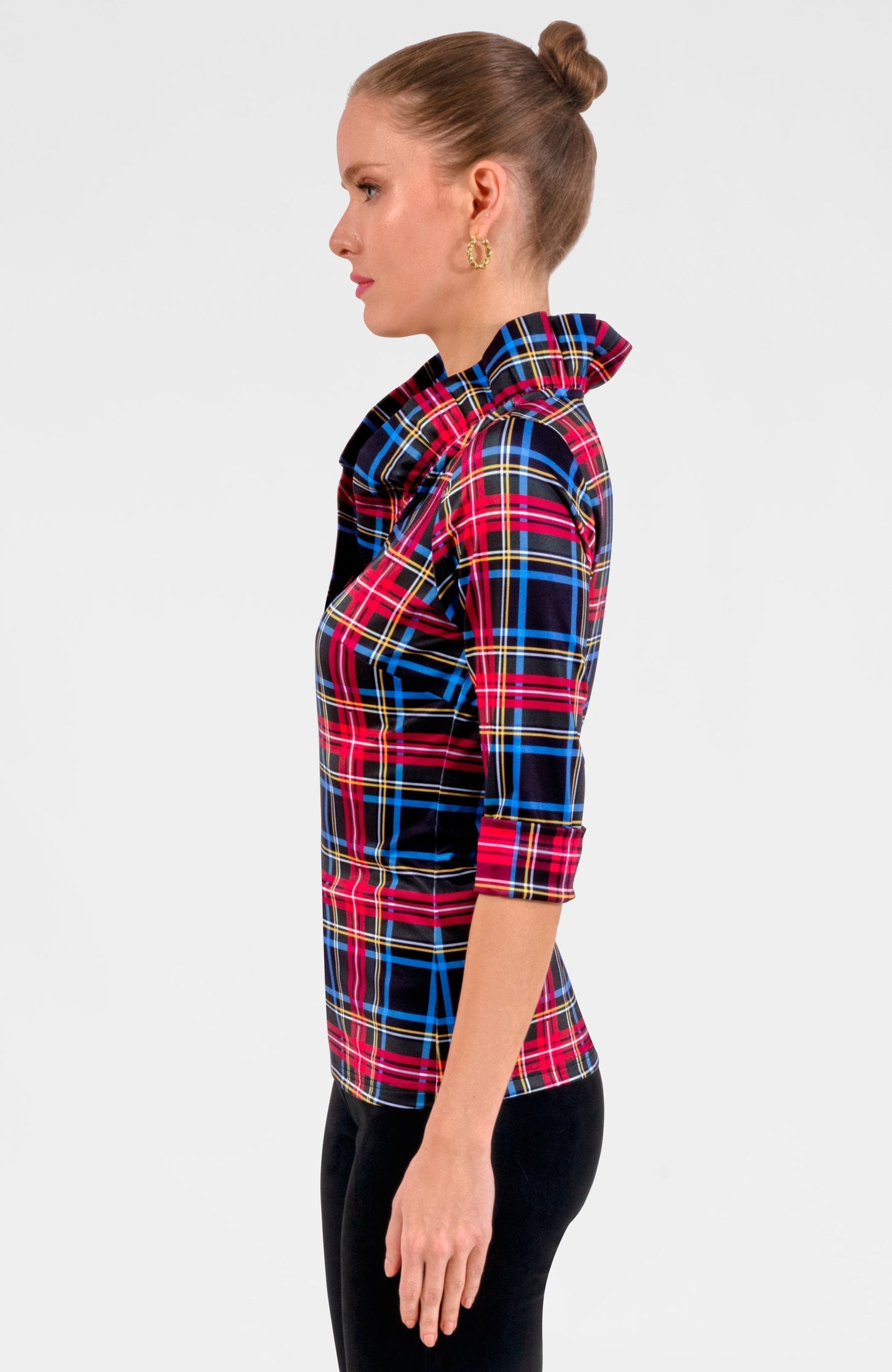 Ruffneck Top - Stewart Plaid