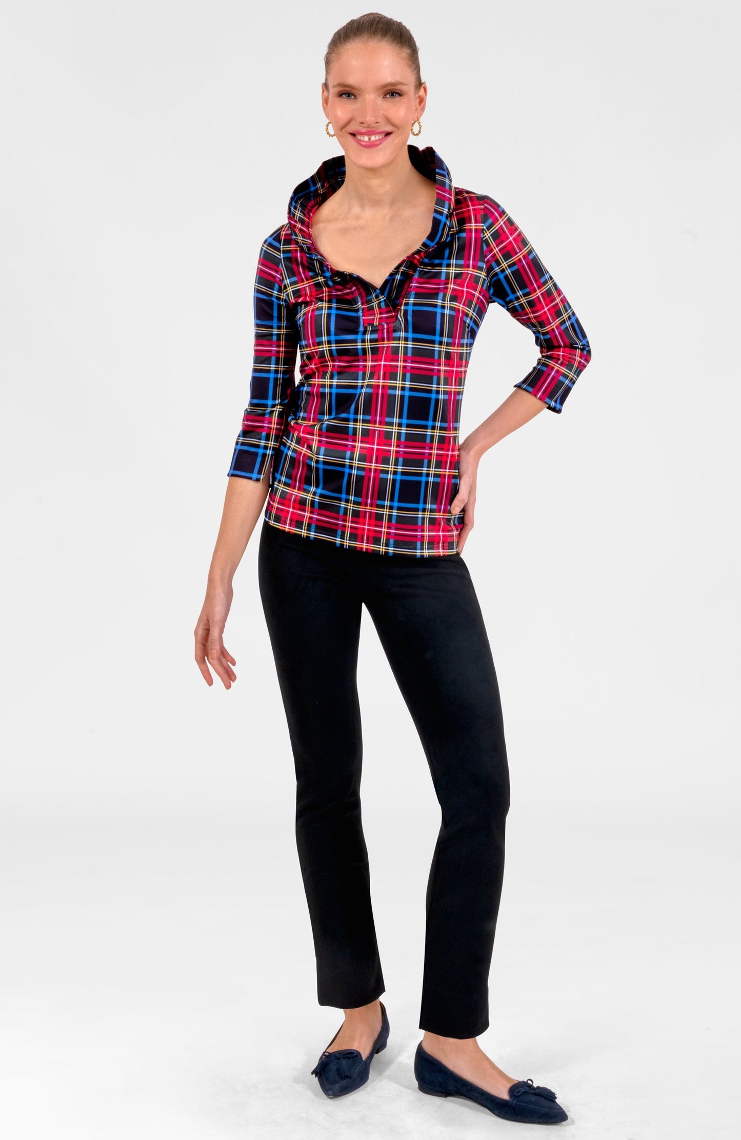 Ruffneck Top - Stewart Plaid
