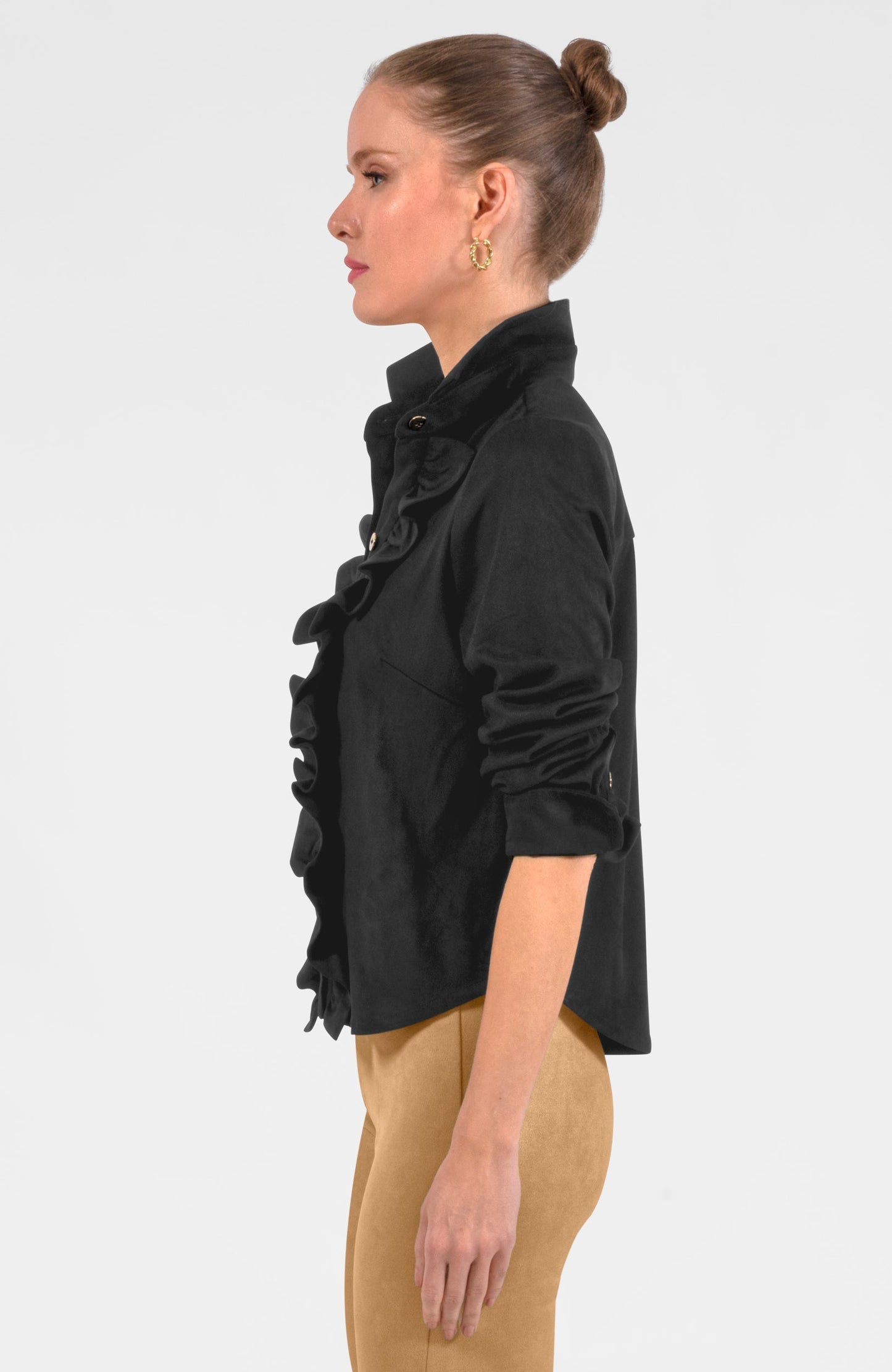 Ruffle Rumble Blouse - Ultra Suede