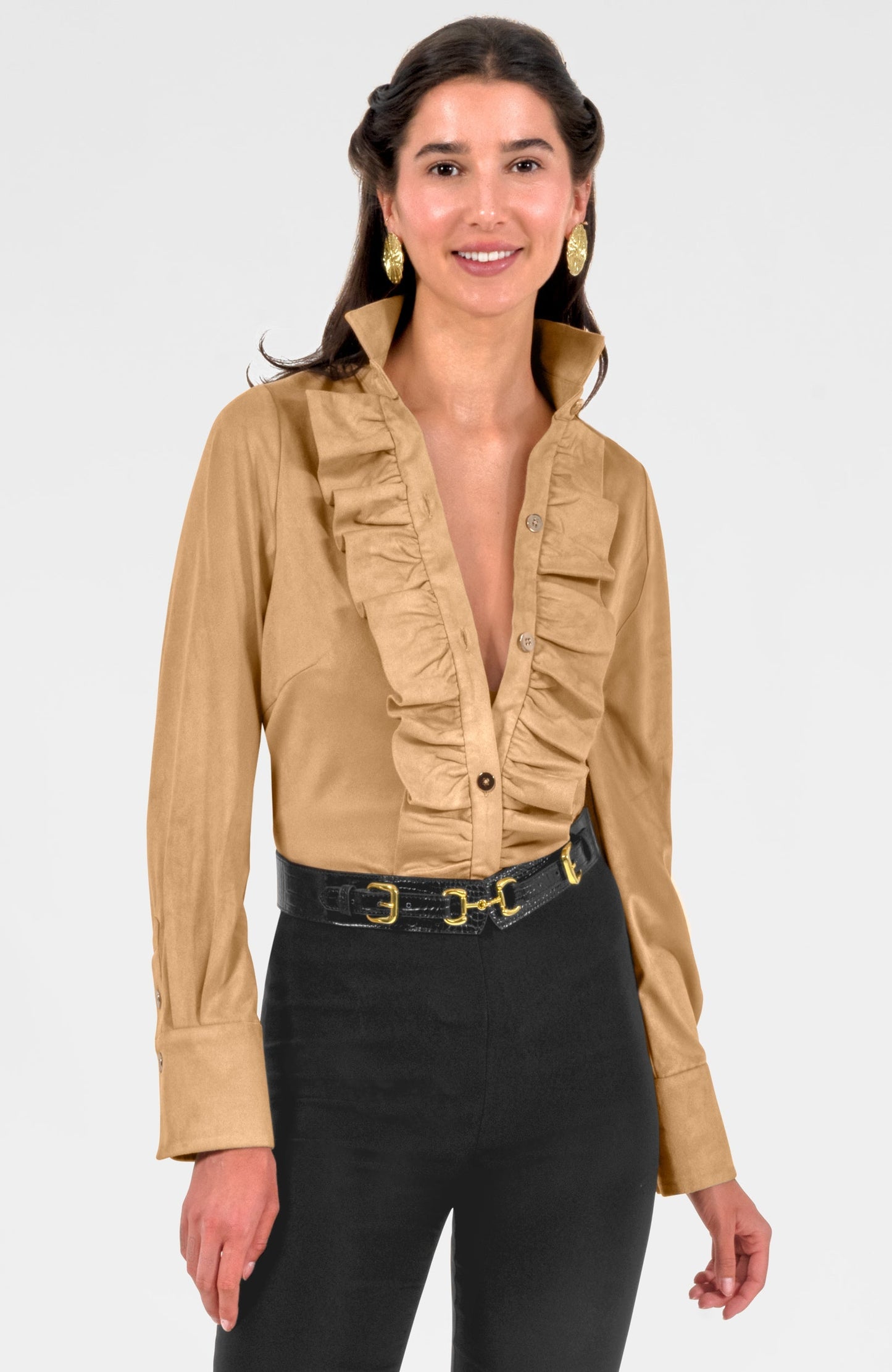 Ruffle Rumble Blouse - Ultra Suede