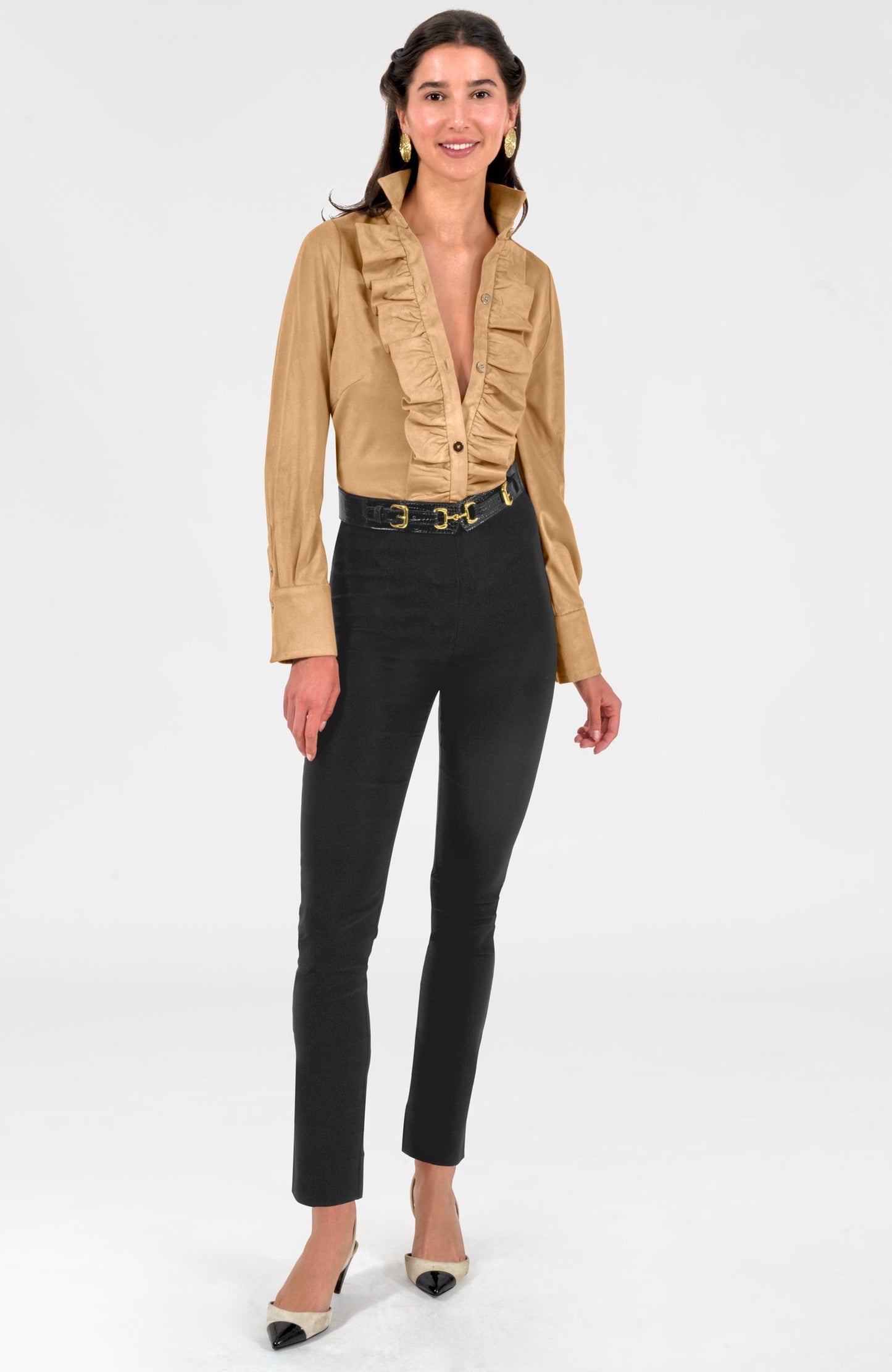 Ruffle Rumble Blouse - Ultra Suede