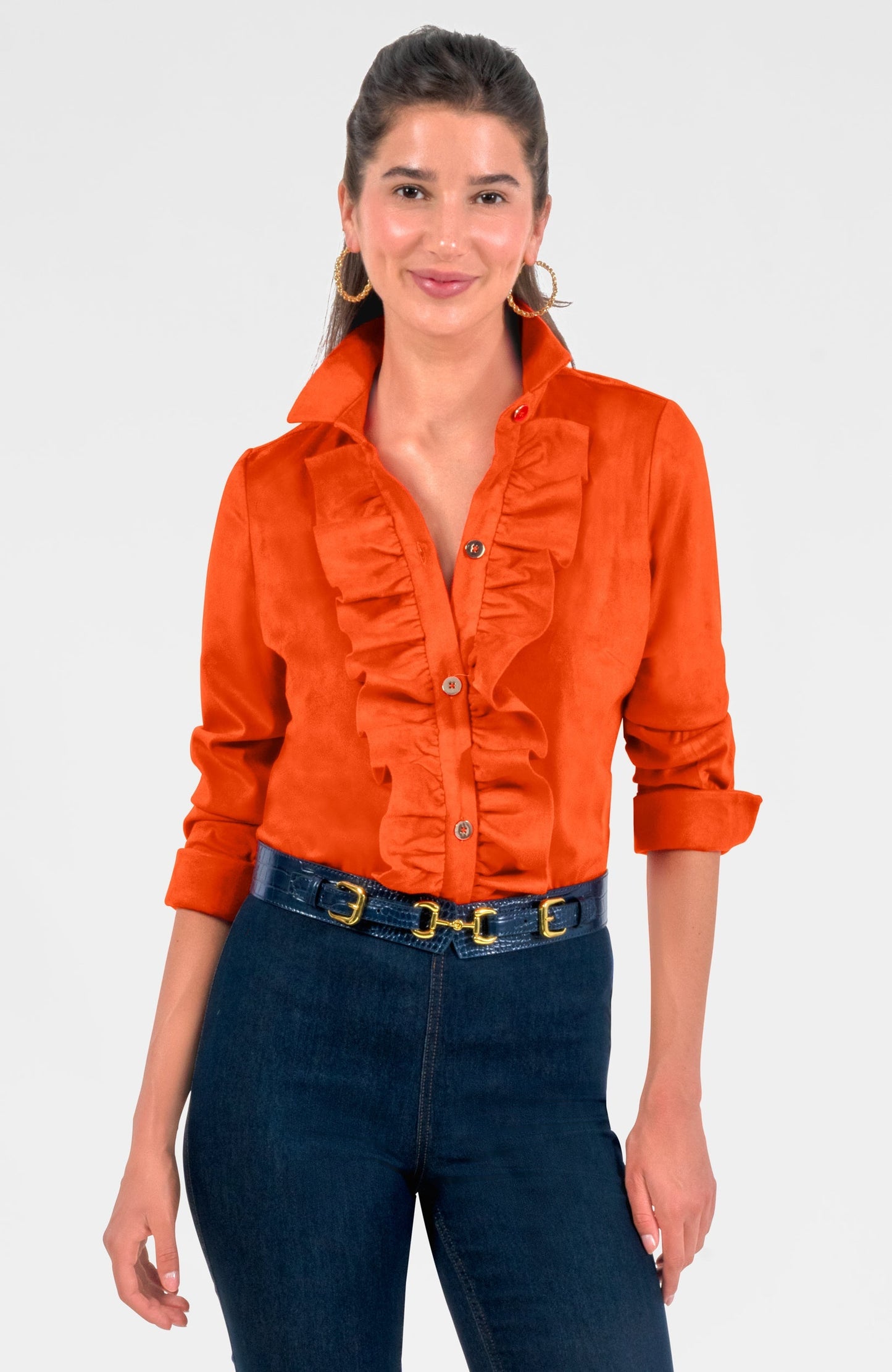 Ruffle Rumble Blouse - Ultra Suede