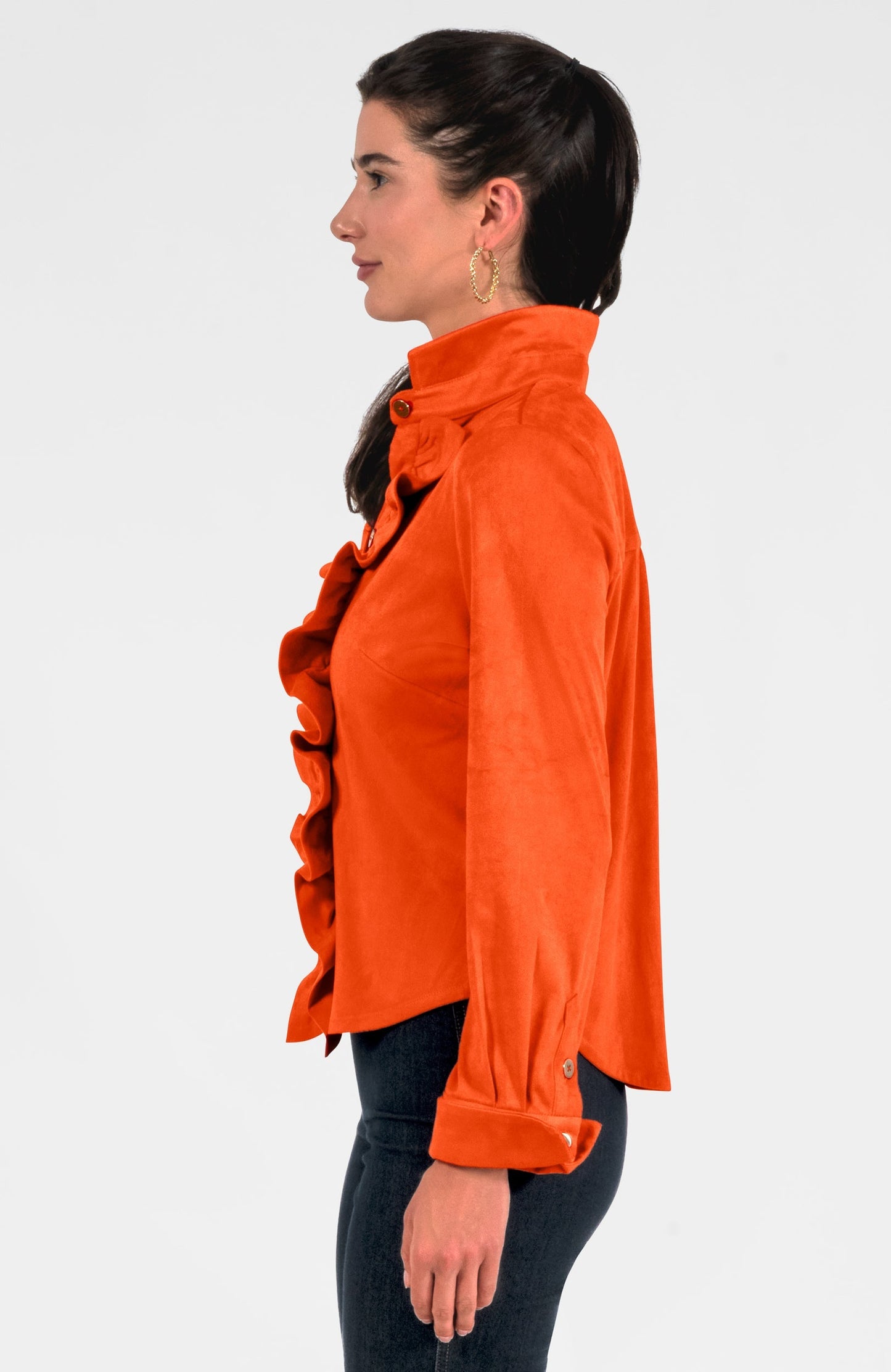 Ruffle Rumble Blouse - Ultra Suede