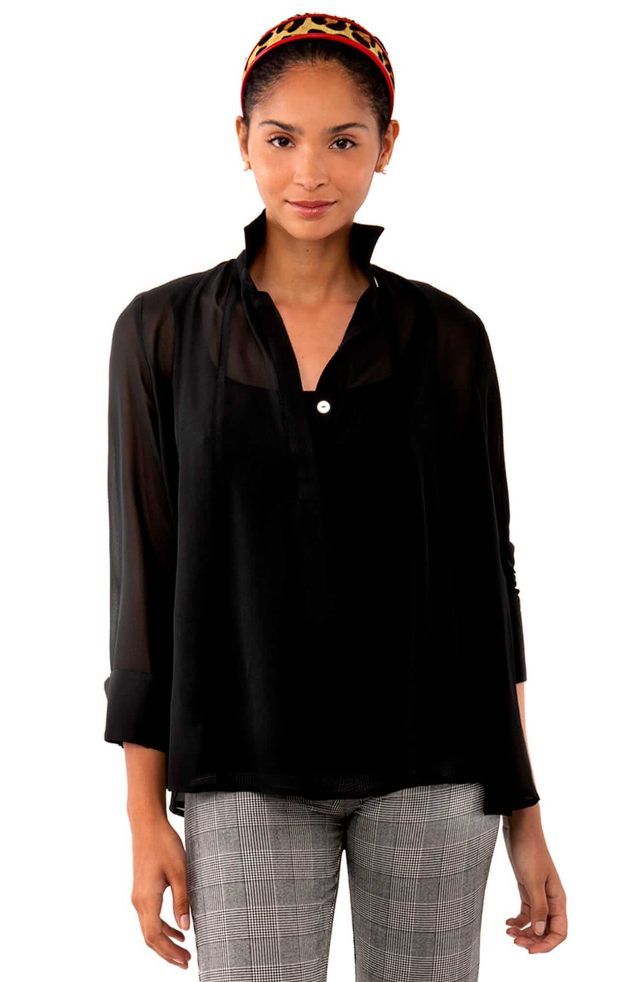 Chiffon Seamed Top - Solid