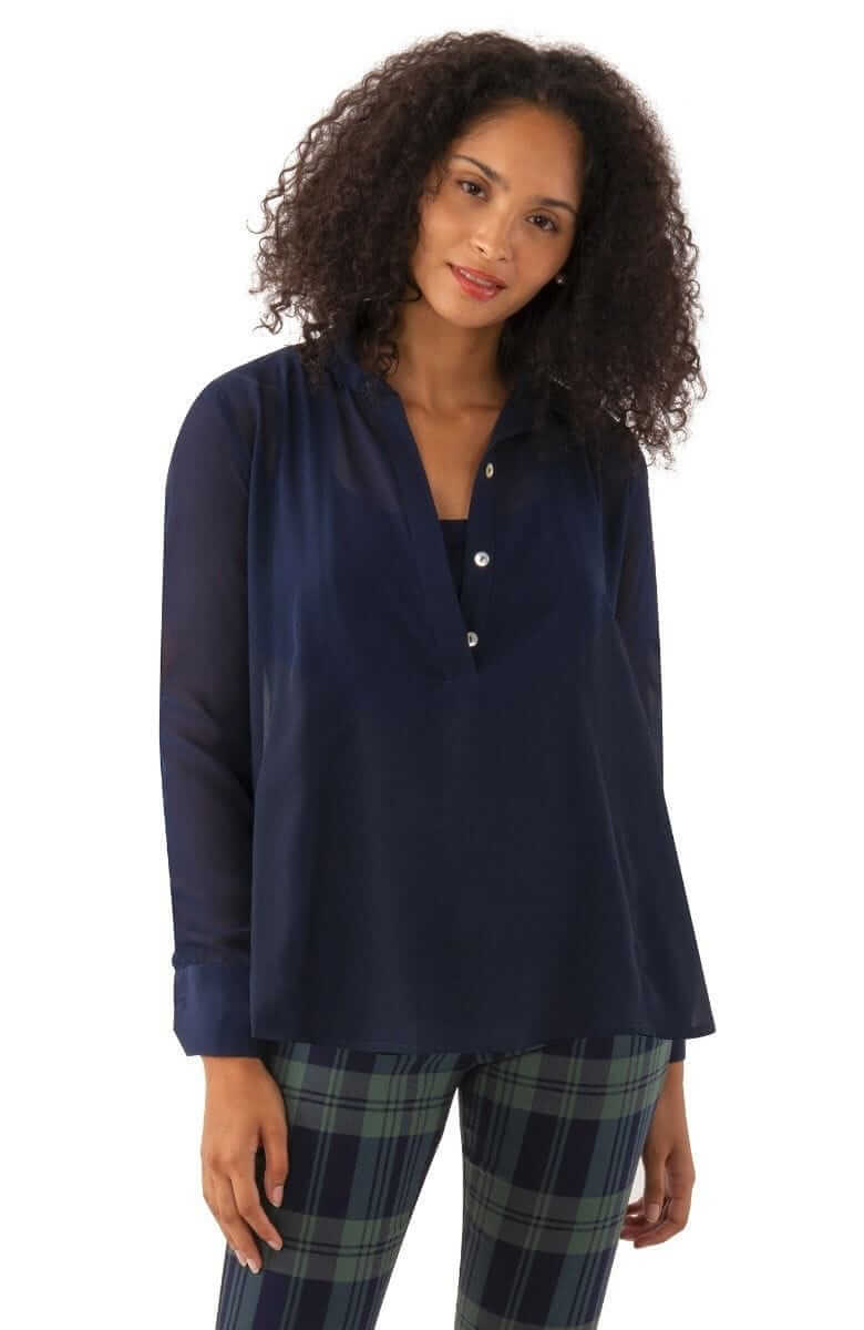 Chiffon Seamed Top - Solid