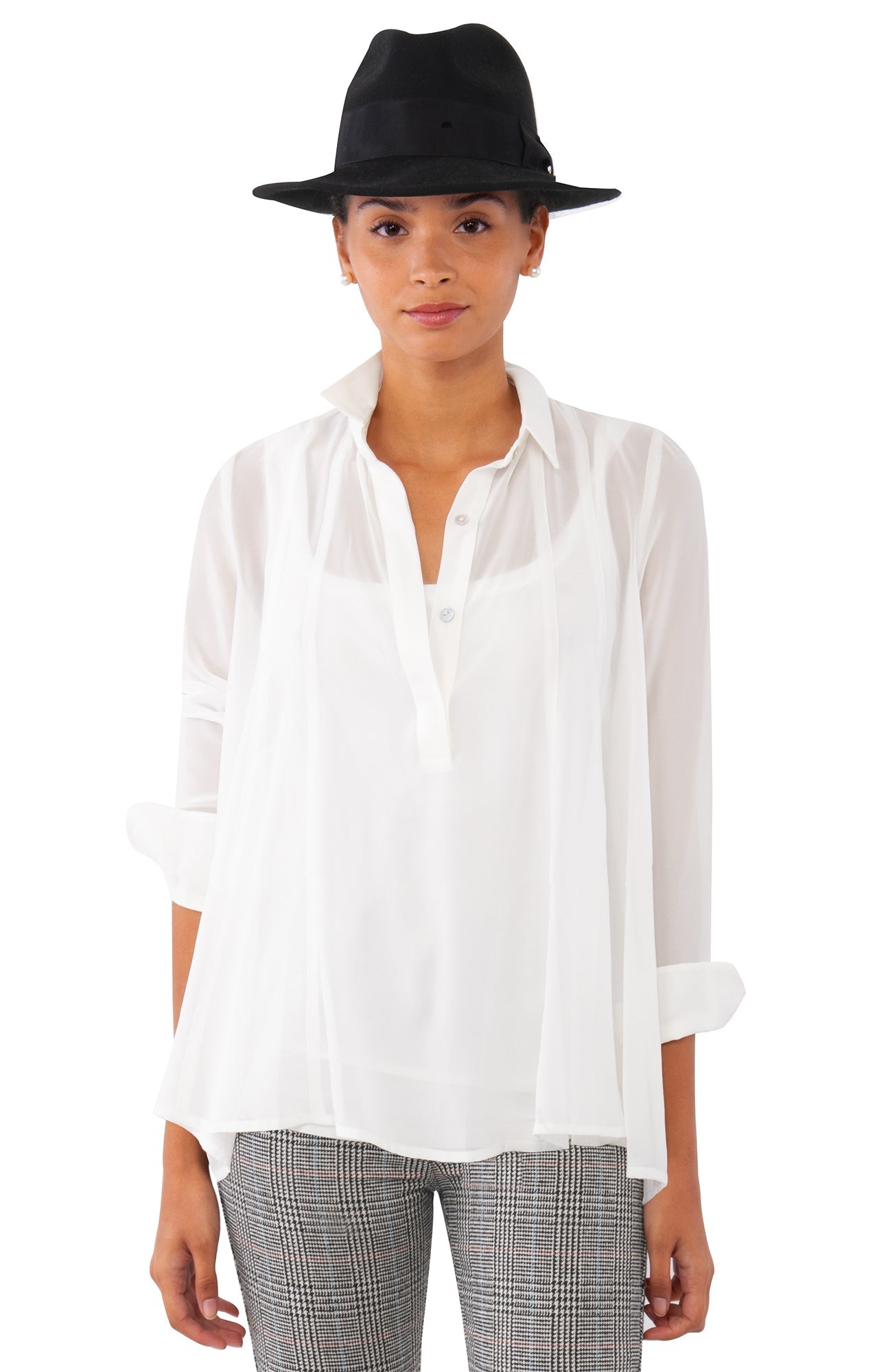 Chiffon Seamed Top - Solid