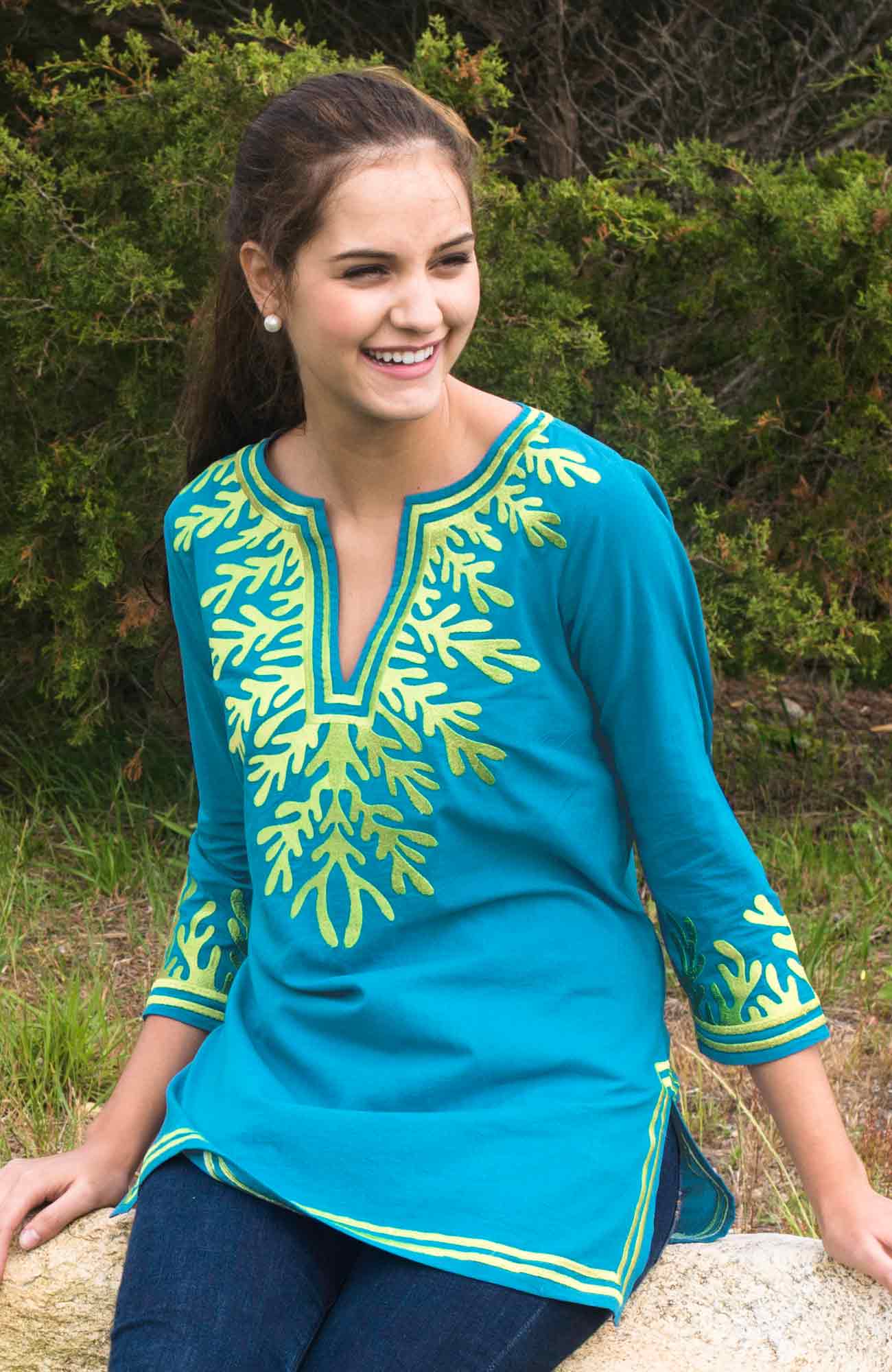 Cotton Embroidered Tunic - The Reef