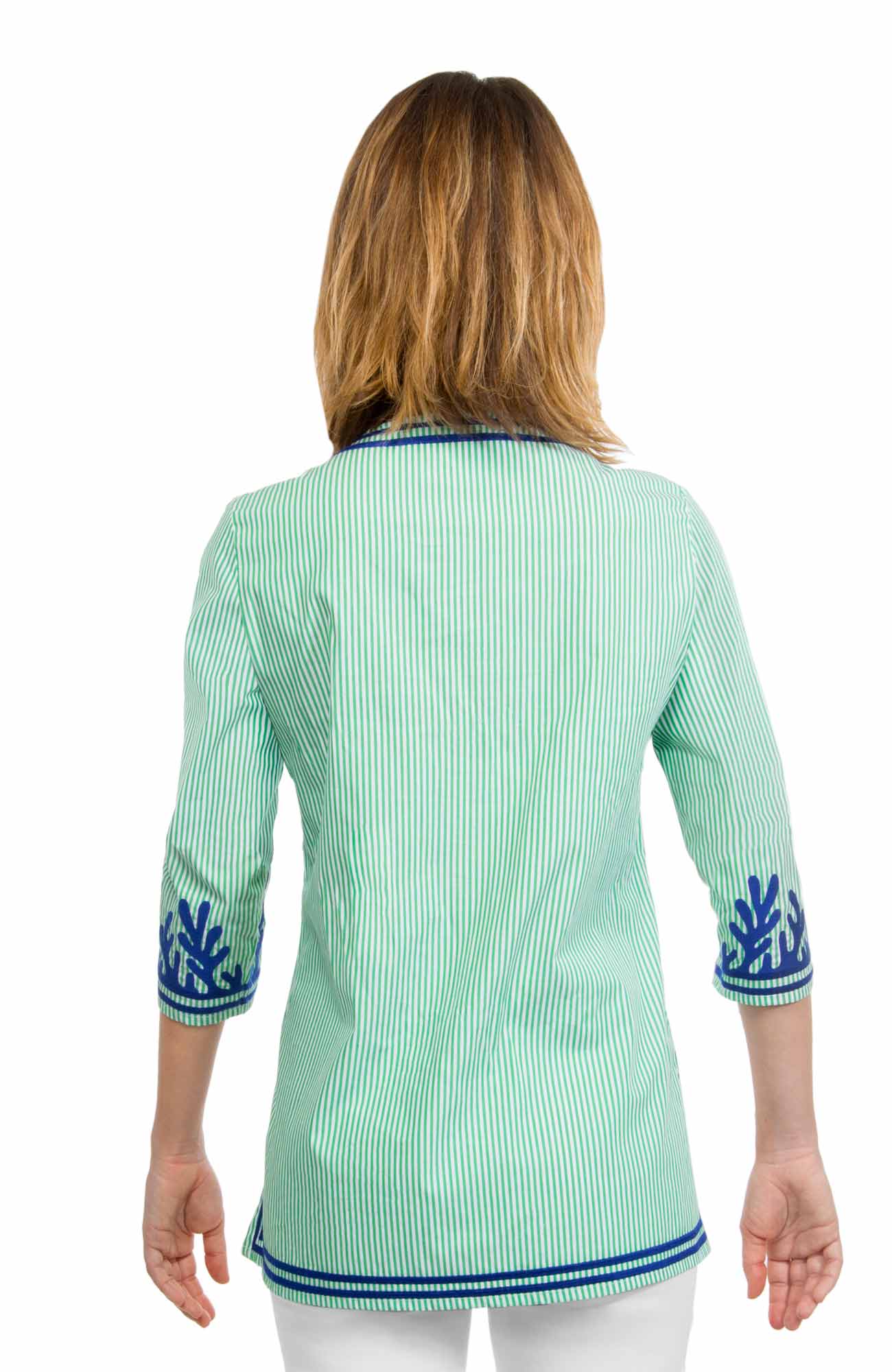 Embroidered Pinstripe Tunic - The Reef