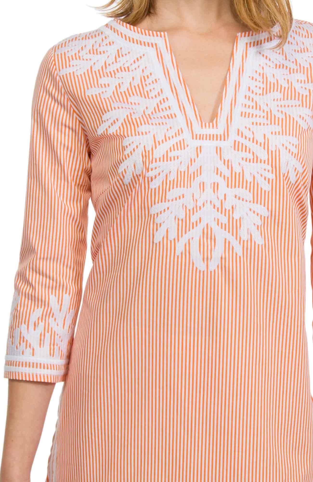 Embroidered Pinstripe Tunic - The Reef