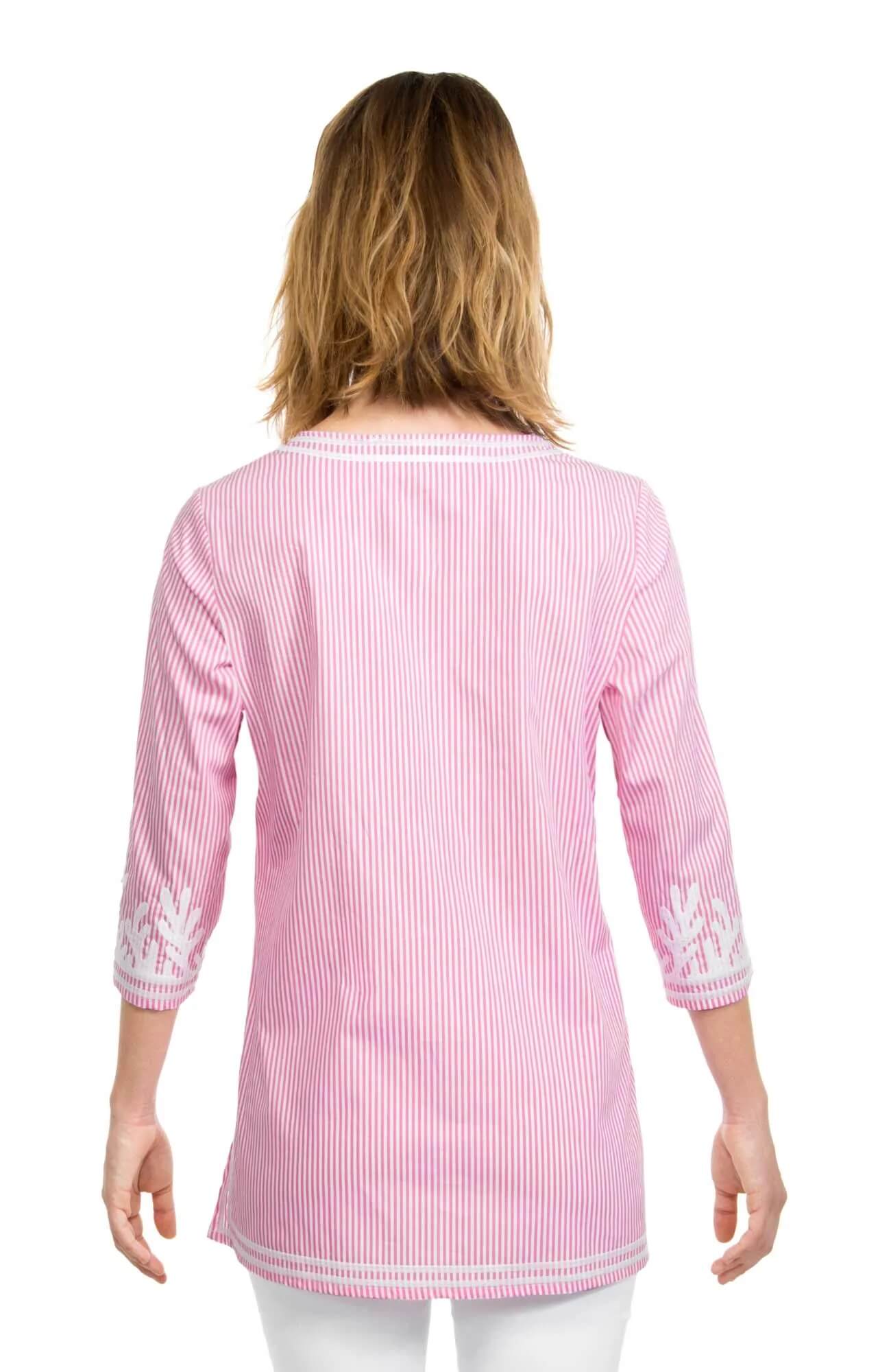 Embroidered Pinstripe Tunic - The Reef