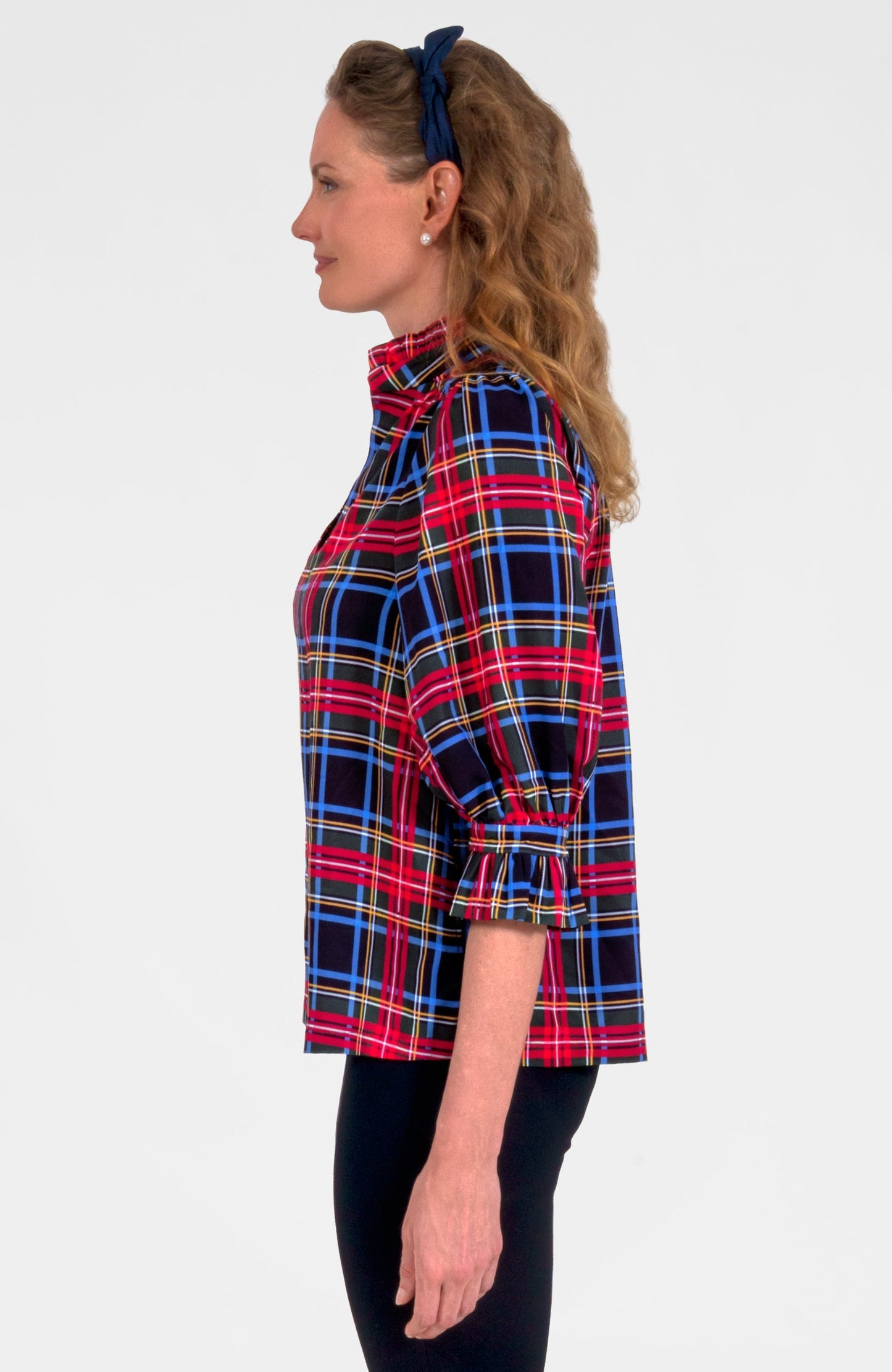 Ruffleneck Tunic - Stewart Plaid