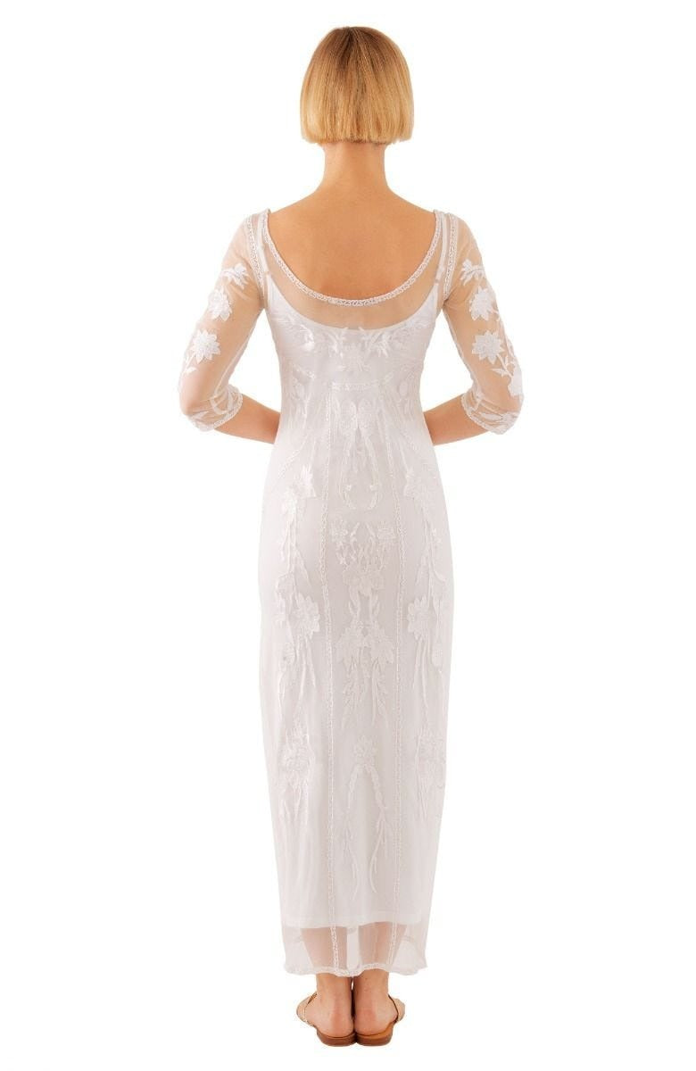 Mesh Embroidered Midi/Maxi Dress with Slip - Ikebana