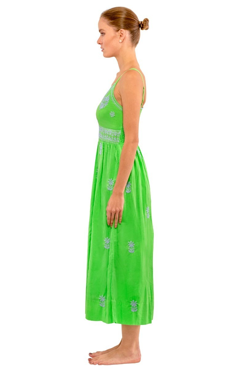Hand Embroidered Midi Dress - Fiesta Time