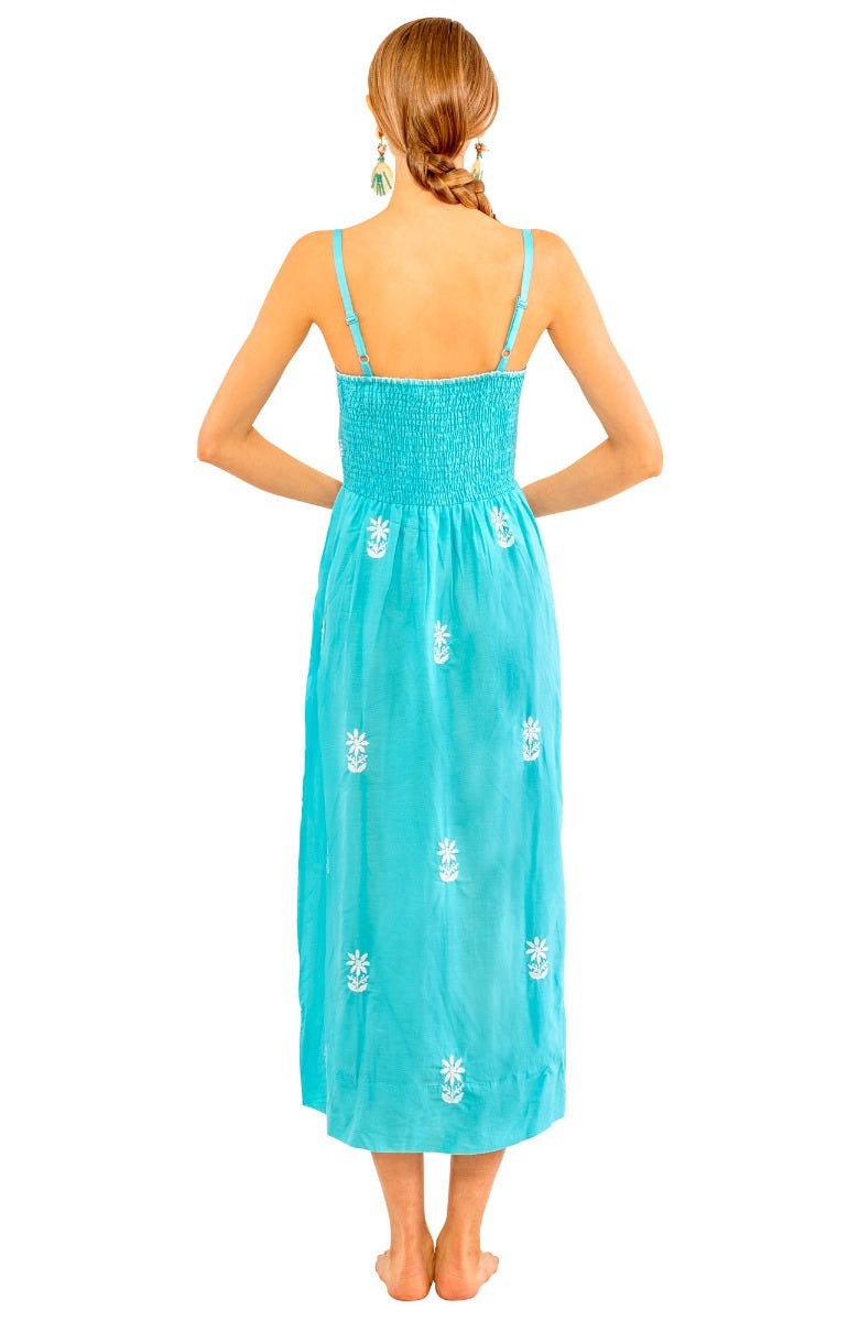 Hand Embroidered Midi Dress - Fiesta Time