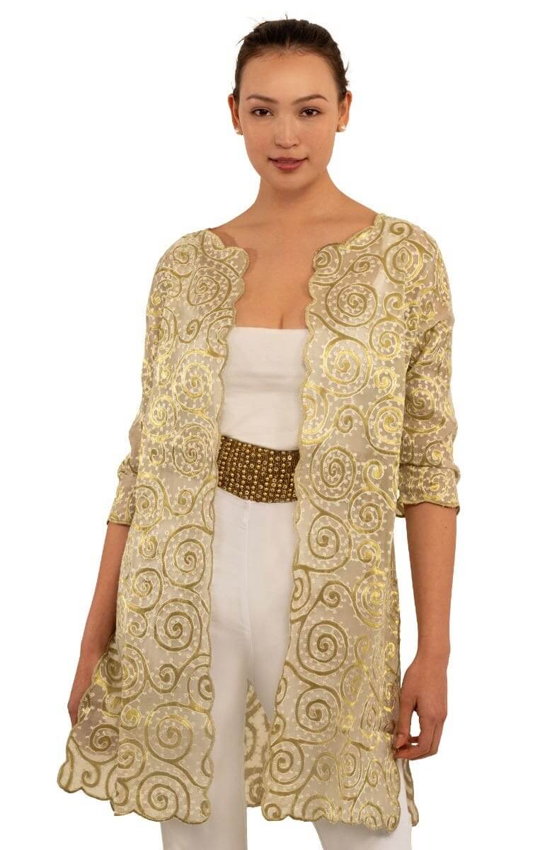 Silk Embroidered Duster